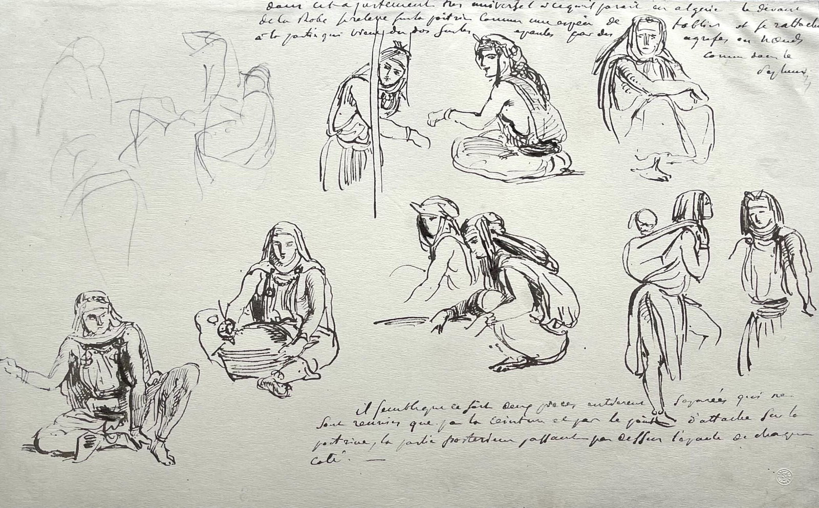 Eugene Delacroix, Composition, Trente et un Dessins et Aquarelles du Maroc, Limited Edition: Lithograph and stencil on fine velin paper, mounted on archival mat-board, as issued. Mat-board size: 14.674 x 19.56 inches. Excellent condition. Unsigned and unnumbered, as issued. Notes: From the fo