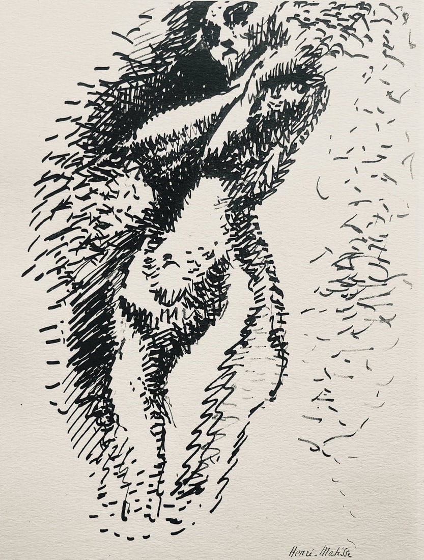 Henri Matisse, Composition (Dutel 3), Dessins de Henri-Matisse, Limited Edition Lithograph: Lithograph on velin Lafuma paper. Unsigned and unnumbered. Paper Size: 10 x 8 inches. Excellent condition. Notes: From the album, Dessins de Henri-Matisse, 1925. Published by Editions des Quatre Chemi