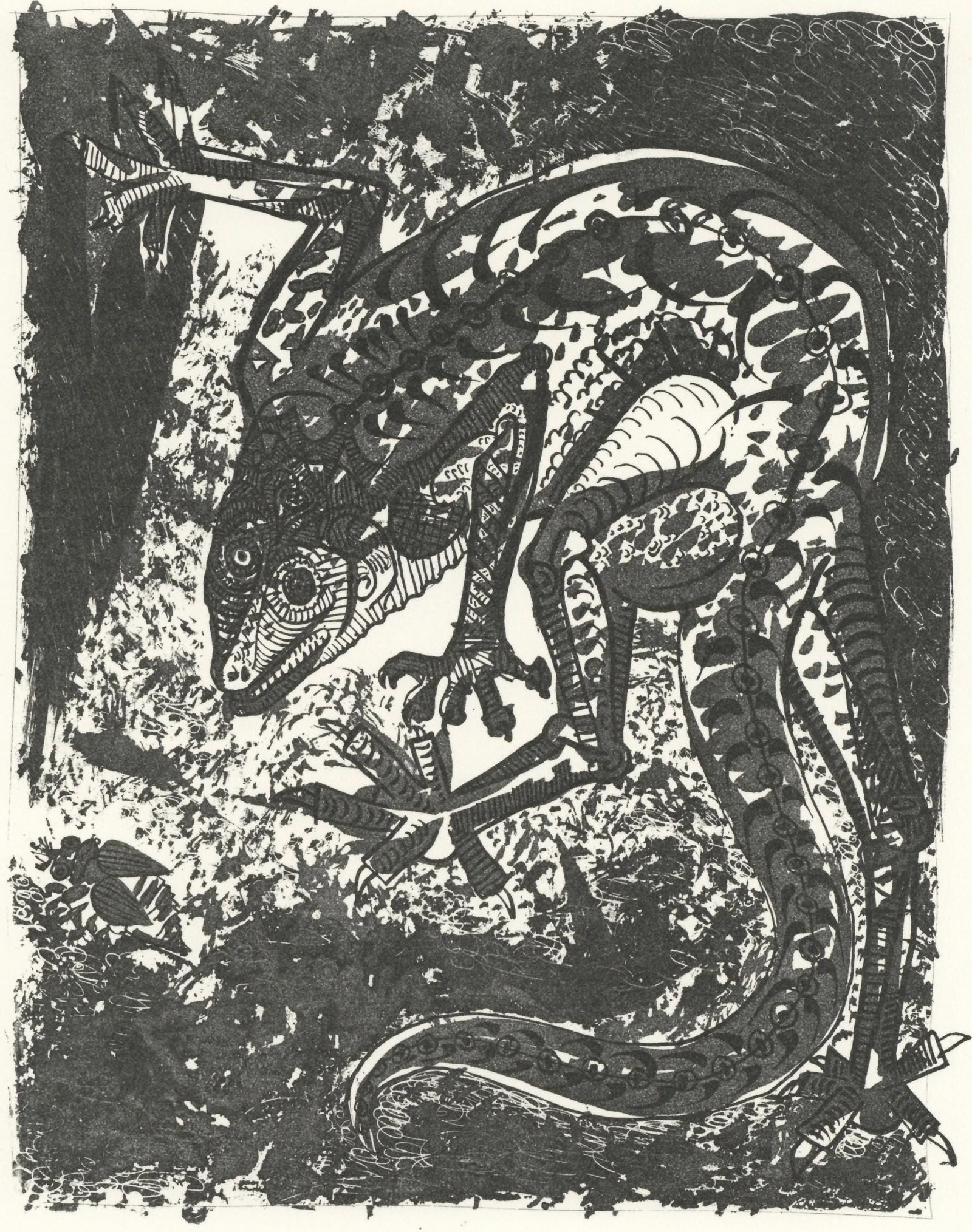 Pablo Picasso, Le Lezard (The Lizard) (Orozco p.82), Histoire naturelle, Limited Edition Lithograph: Lithograph on papier bouffant des Papeteries de Casteljoux paper. Unsigned and unnumbered, as issued. Paper Size: 12.99 x 9.84 inches. Catalogue raisonne reference: Orozco, Miguel. The Orozco Collecti