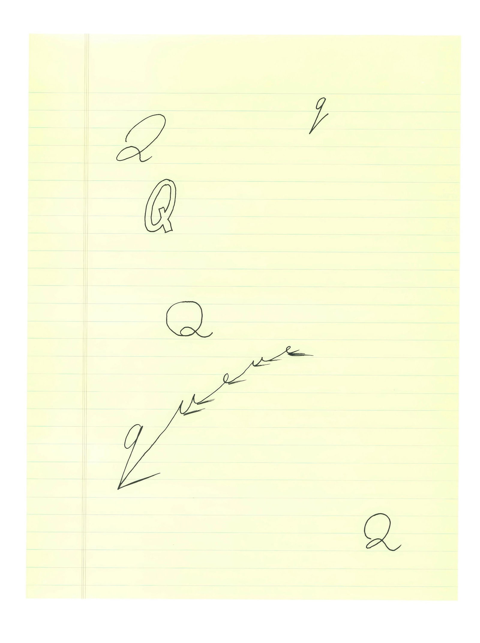 David Hockney, Letter Q, Variation I, from Hockney's Alphabet, Limited Edition Lithograph, 1991: This exquisite lithograph by David Hockney (born 1937), titled Letter Q, Variation I, from the folio Hockney's Alphabet, Drawings by David Hockney, originates from the 1991 edition published by Aids C