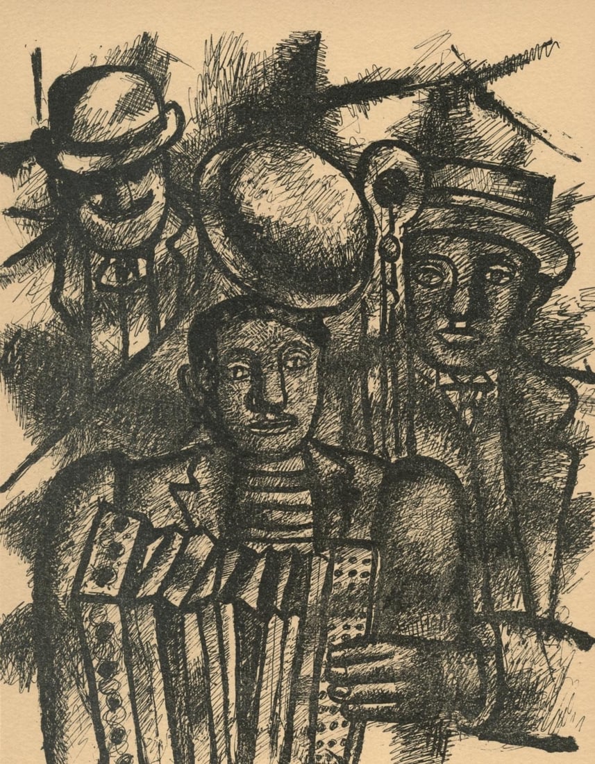 Fernand Leger, Composition, Mon ami Leger, Limited Edition Lithograph: Lithograph and stencil on velin d'Arches paper. Paper size: 10.83 x 7.68 inches. Excellent condition. Inscription: Unsigned and unnumbered, as issued. Notes: From the album, Mon ami Leger par Andre Ma