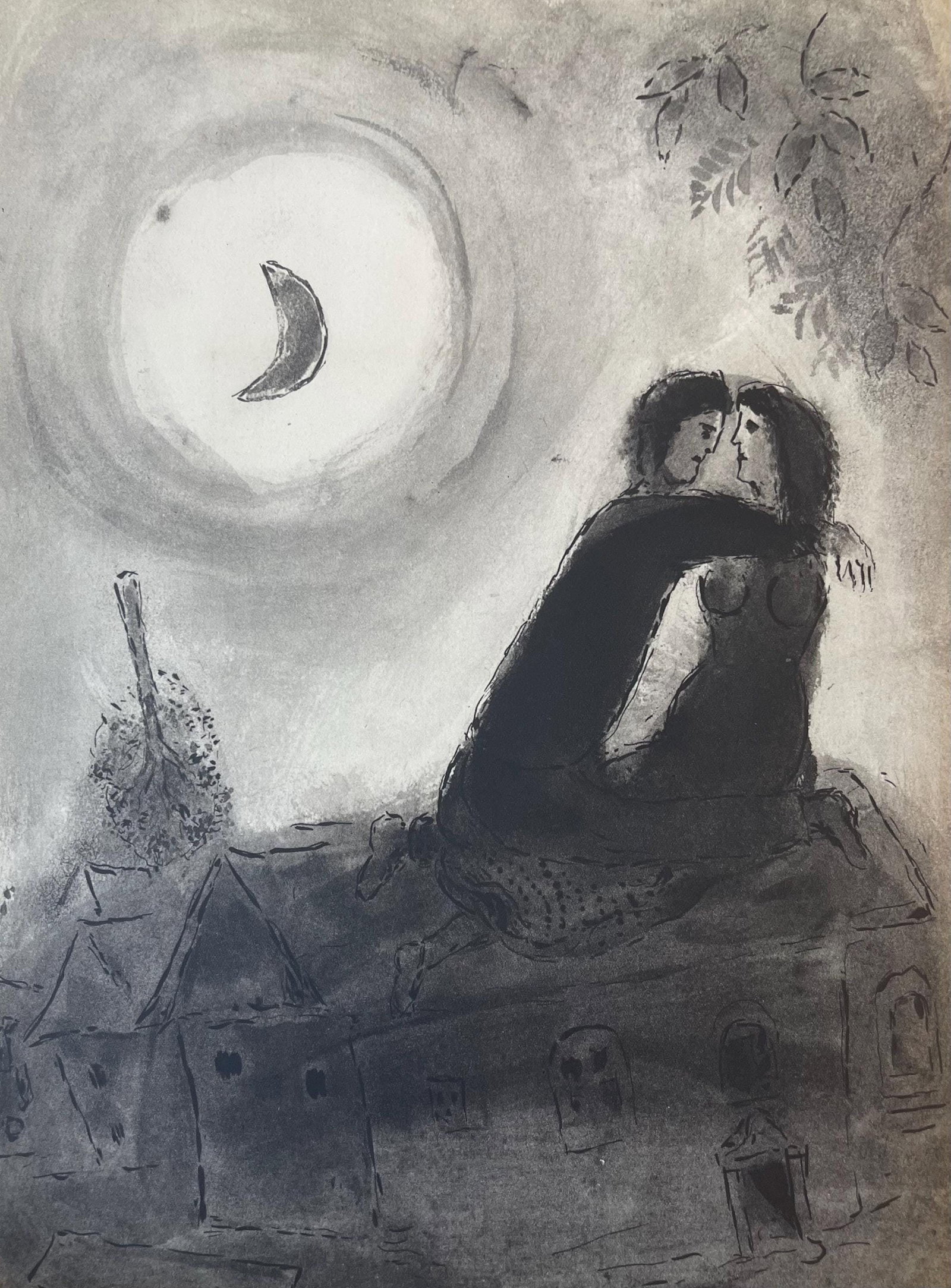 Marc Chagall, Composition, Contes de Boccace, Verve: Revue Artistique et Litteraire, Limited Edition: Lithograph on velin des Papeteries du Marais paper. Unsigned and unnumbered. Paper Size: 13.94 x 10.31 inches. Excellent condition. Notes: From the volume, Verve: Revue Artistique et Litteraire, Vol.