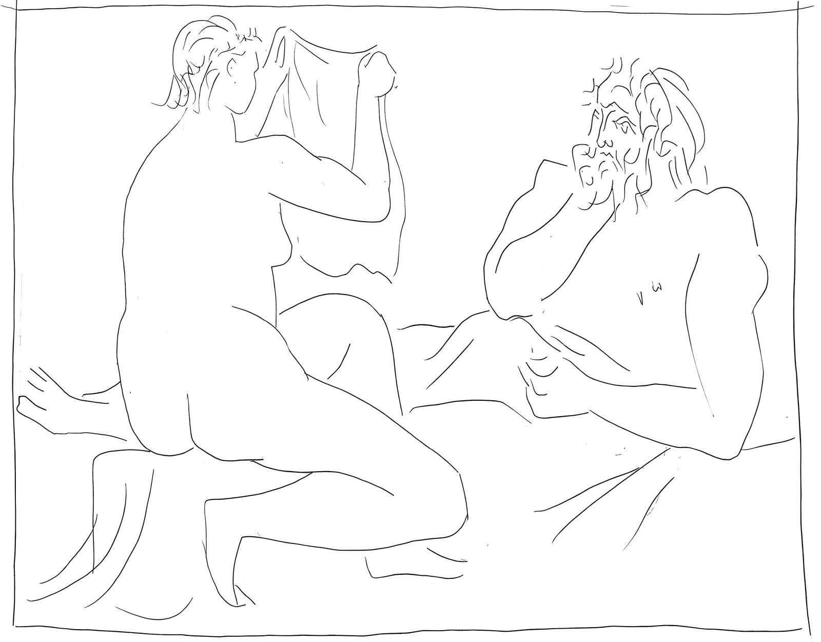 Pablo Picasso, Arachnee montrant son travail, Les Metamorphoses, Limited Edition Lithograph: Lithograph on velin papier Verge fin blanc des papeteries de Bellerive paper. Paper size: 11.02 x 8.66 inches; image size: 4.4 x 5.7 inches. Inscription: Unsigned and unnumbered, as issued. Condition: