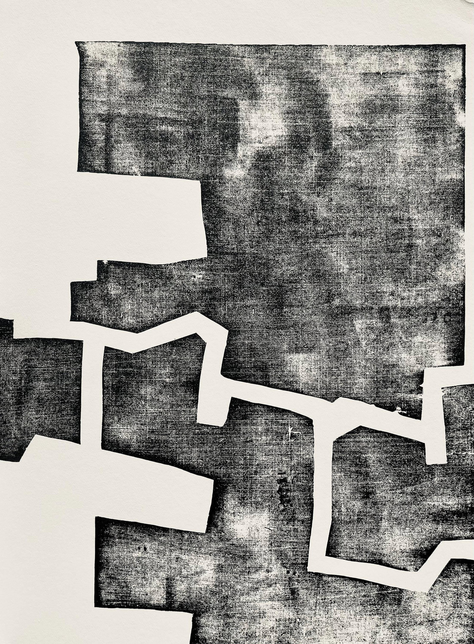 Eduardo Chillida, Composition, Derriere le miroir, Limited Edition Woodcut: Woodcut on velin paper. Paper size: 15 x 11 inches. Excellent condition. Inscription: Unsigned and unnumbered, as issued. Notes: From Derriere le miroir, N deg 174, 1968. Published by Aime Maeght, Edi