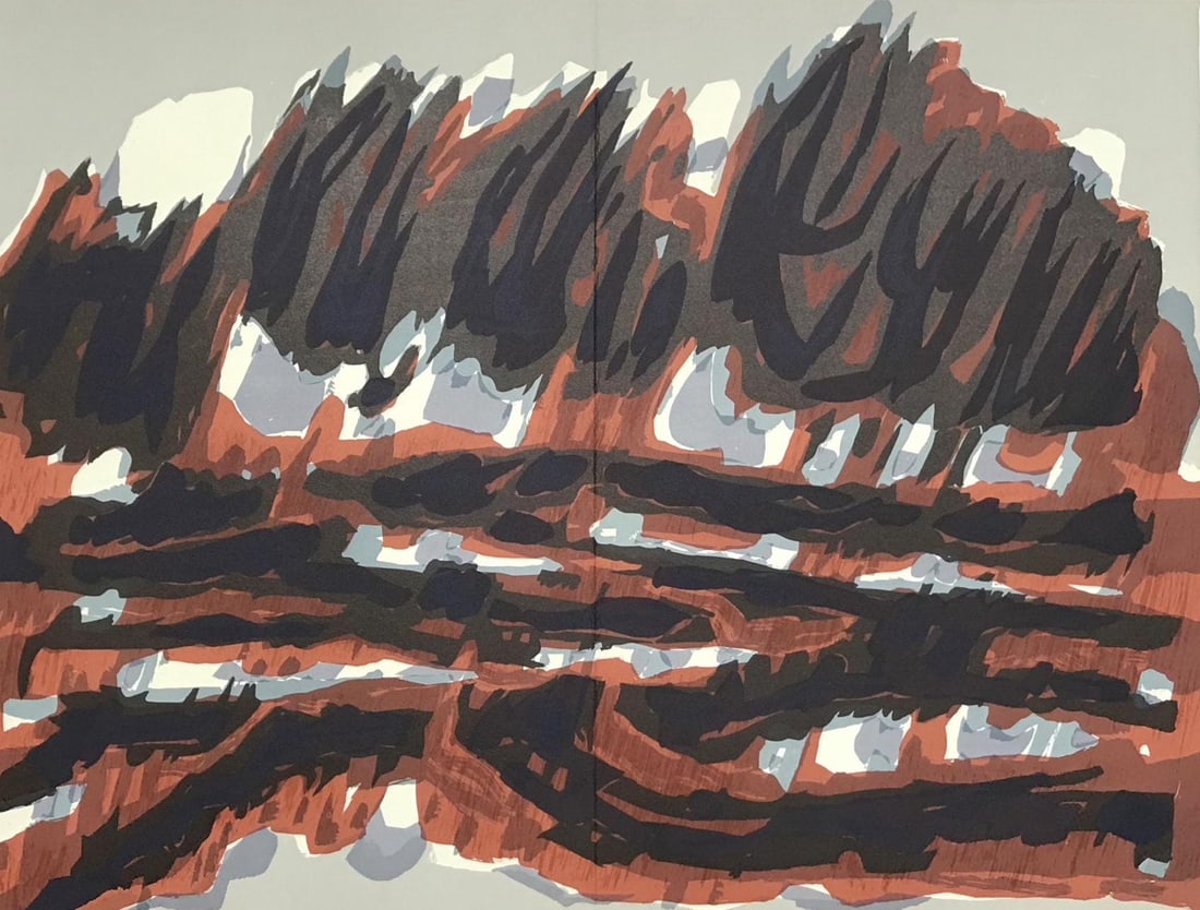 Raoul Ubac, Composition, Derriere le miroir, Limited Edition Lithograph: Lithograph on velin paper. Paper size: 15 x 22 inches. Excellent condition, with centerfold, as issued. Inscription: Unsigned and unnumbered, as issued. Notes: From Derriere le miroir, N deg 142, 1964