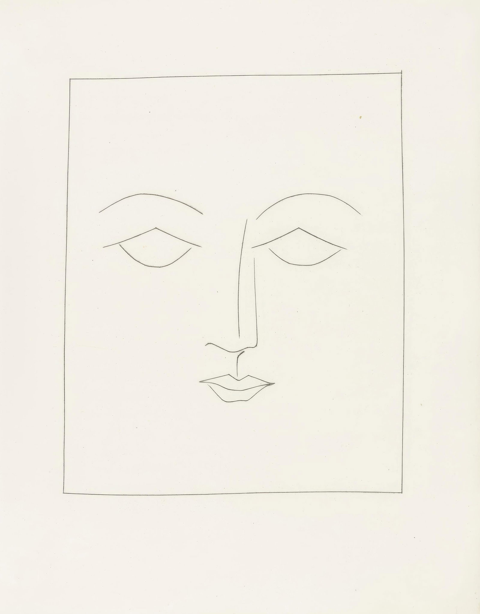 Pablo Picasso, Untitled, from Carmen, Limited Edition Engraving, 1949: This exquisite engraving by Pablo Picasso (1881-1973), titled Sans titre (Untitled), from the folio Picasso, Carmen (Picasso, Carmen), originates from the 1949 edition published by La Bibliotheque Fra