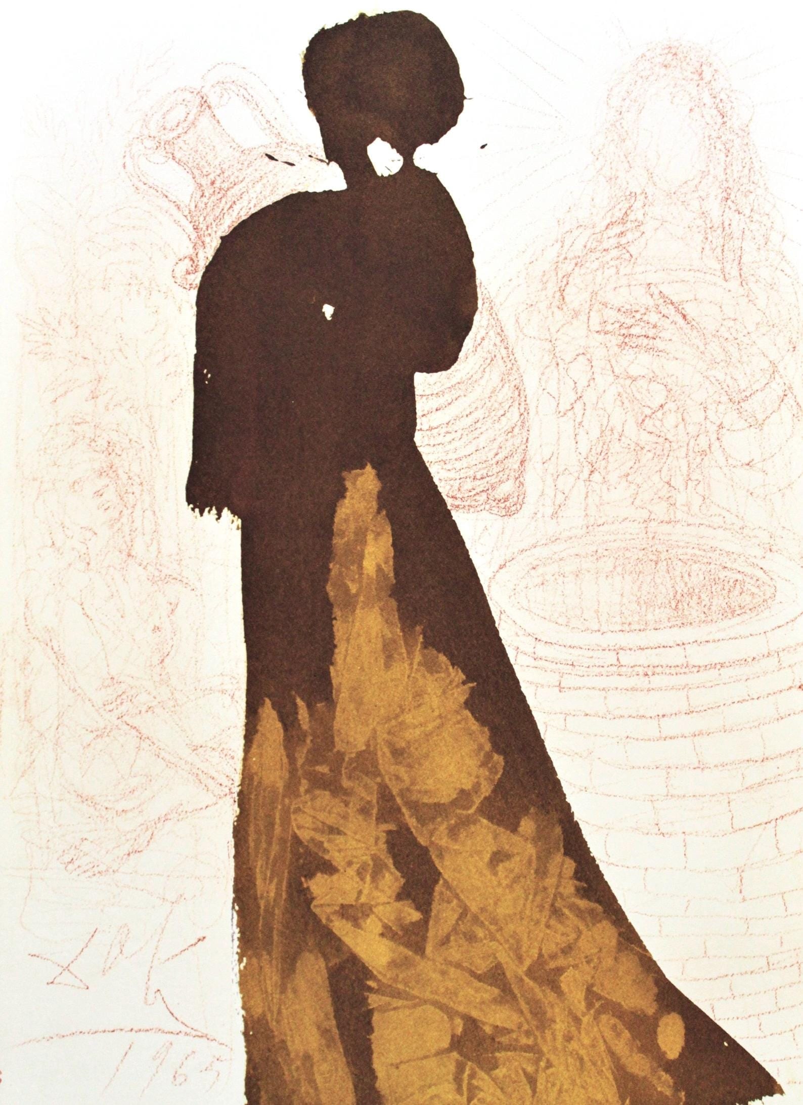 Salvador Dali, Composition (Michler/Lopsinger 1600; Field 69-3), Biblia Sacra, Limited Edition: Lithograph in colors on velin Fabriano charta ex meris pannis "ab alveo" manu fabricata, perlucidis figuris intexta paper. Paper size: 19 x 13.75 inches. Inscription: Signed in the plate and unnumbere