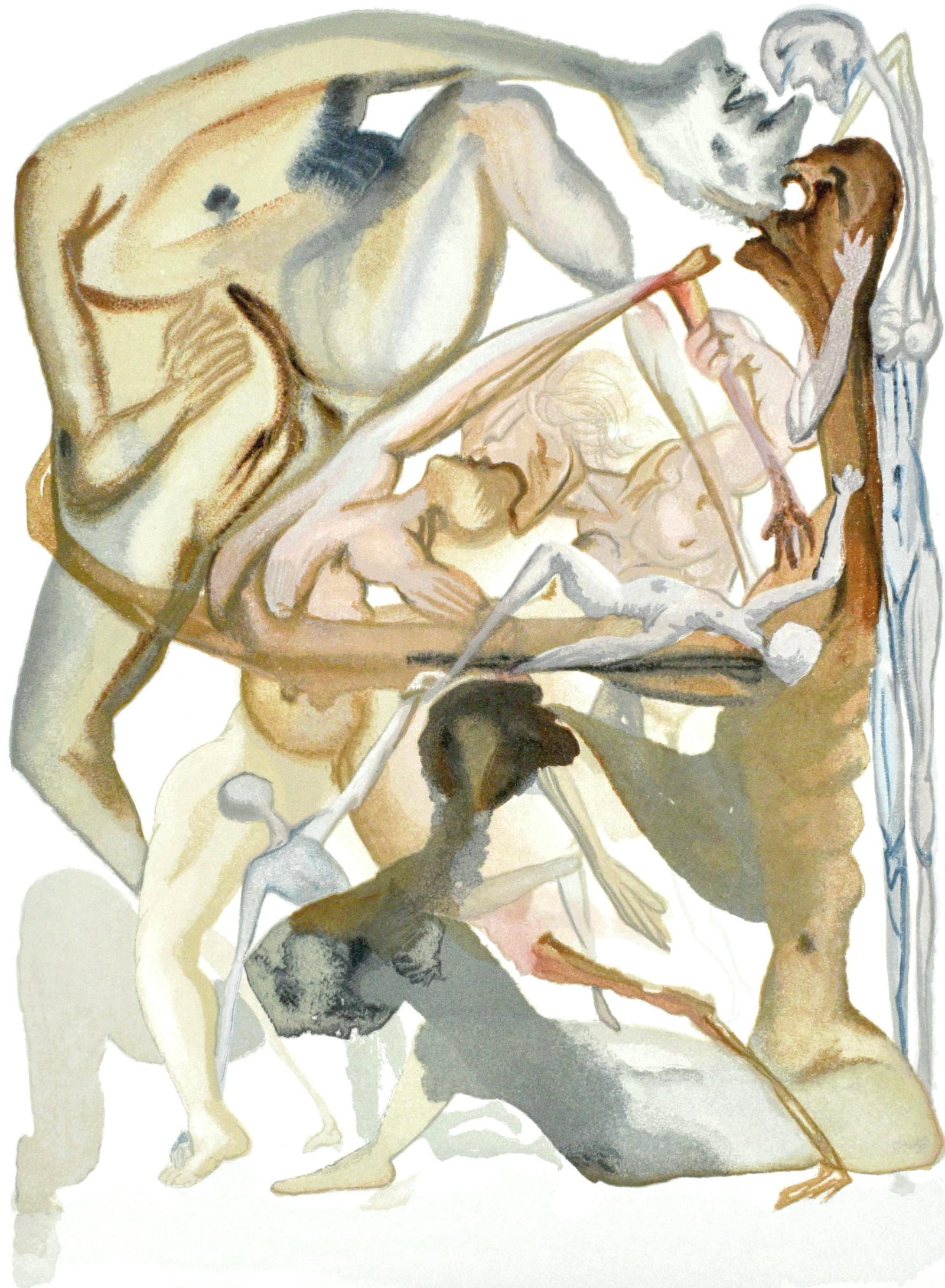 Salvador Dali, L'Enfer XI (Michler/Lopsinger 1039-1138; Field 189-200), La Divine Comedie, Limited: Woodcut in colors on velin pur chiffon de Rives paper. Paper size: 13 x 10.375 inches. Inscription: Unsigned and unnumbered, as issued. Catalogue raisonne references: Dali, Salvador, et al. Salvador D