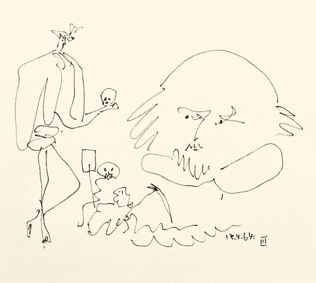 Pablo Picasso, Shakespeare III (Bloch 1197), Picasso-Aragon Shakespeare, Limited Edition Lithograph: Lithograph on velin paper. Paper Size: 19 x 13 inches. Excellent condition. Inscription: Unsigned and unnumbered, as issued. Notes: From the volume, Picasso-Aragon Shakespeare, 1965. Published by Harr