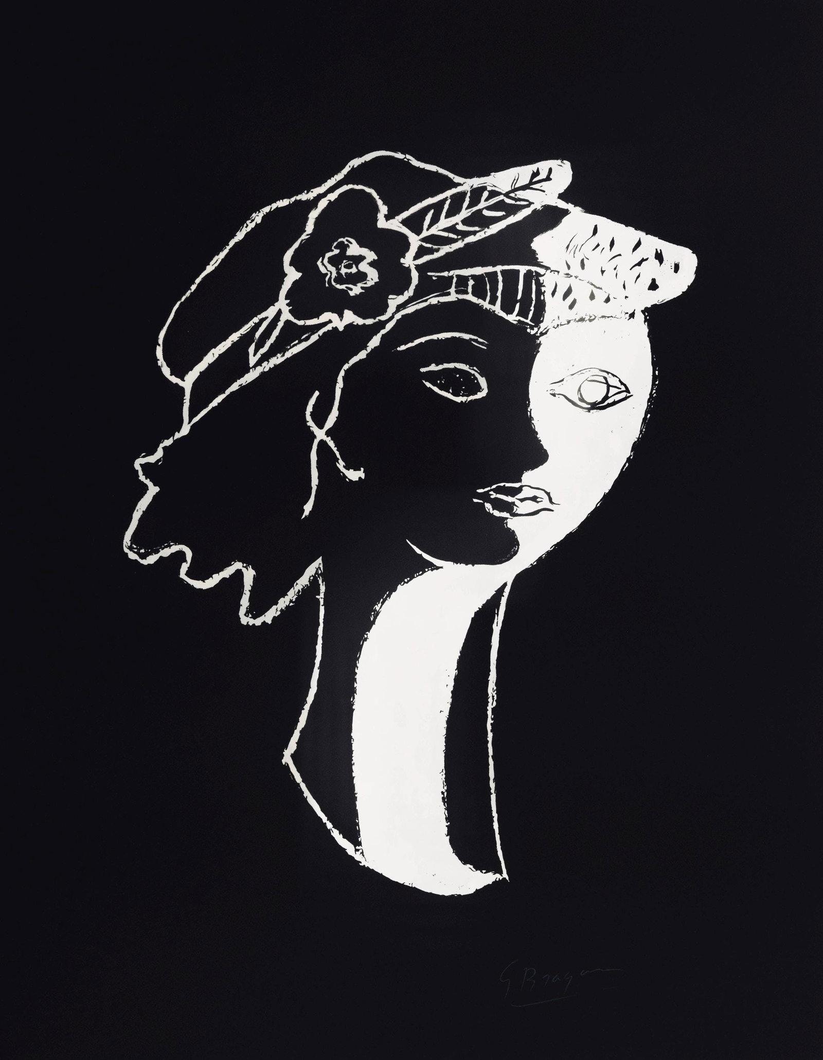 Georges Braque, Composition, Œdipe roi de Sophocle, Limited Edition Lithograph: Lithograph on grand velin d'Arches pur chiffon specialement fabriques paper. Paper size: 22.83 x 17.72 inches. Excellent condition. Inscription: signed in the plate and unnumbered, as issued. Notes: f