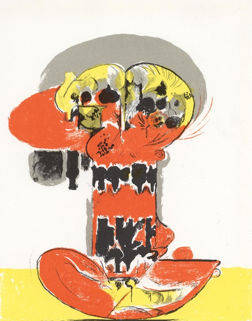 Graham Sutherland, Composition, XXe siecle, Limited Edition Lithograph: Lithograph on velin paper. Paper Size: 12.5 x 9.75 inches. Excellent condition. Inscription: Unsigned and unnumbered, as issued. Notes: From the volume, XXe Siecle, n deg38, 1972. Published and printe