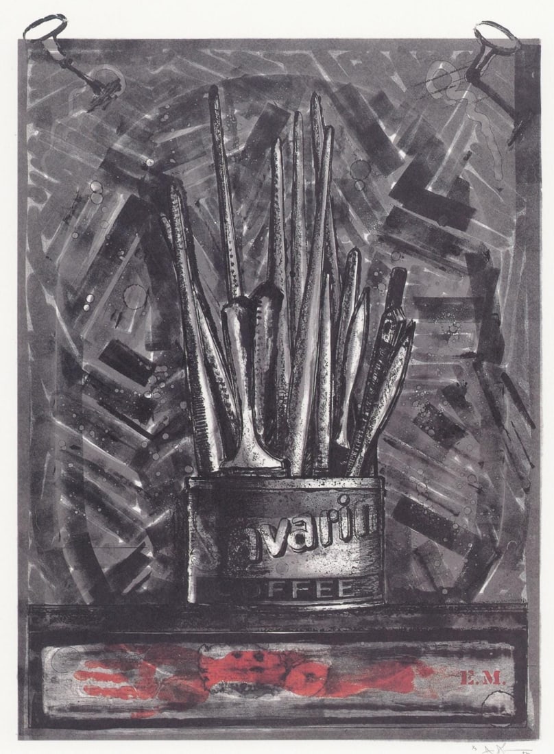 Jasper Johns, Composition, Jasper Johns, 17 Monotypes, Limited Edition Heliogravure: Heliogravure on velin paper. Paper Size: 12.375 x 9.375 inches. Excellent condition. Inscription: Unsigned and unnumbered, as issued. Notes: From the album, Jasper Johns, 17 Monotypes, 1982. Published