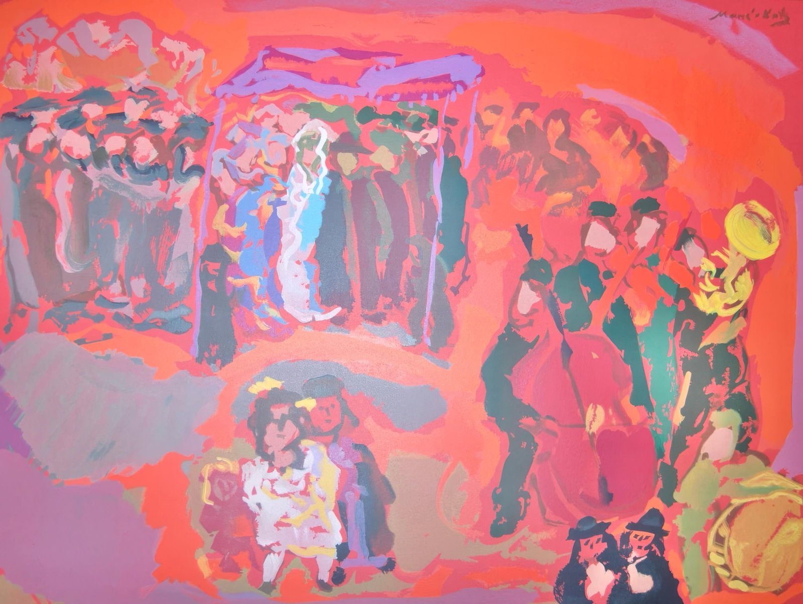 Emmanuel Mane-Katz, Wedding, The Bezetsen, from Mane-Katz, Twelve Lithographs for Stempeniou, (1 of 4)