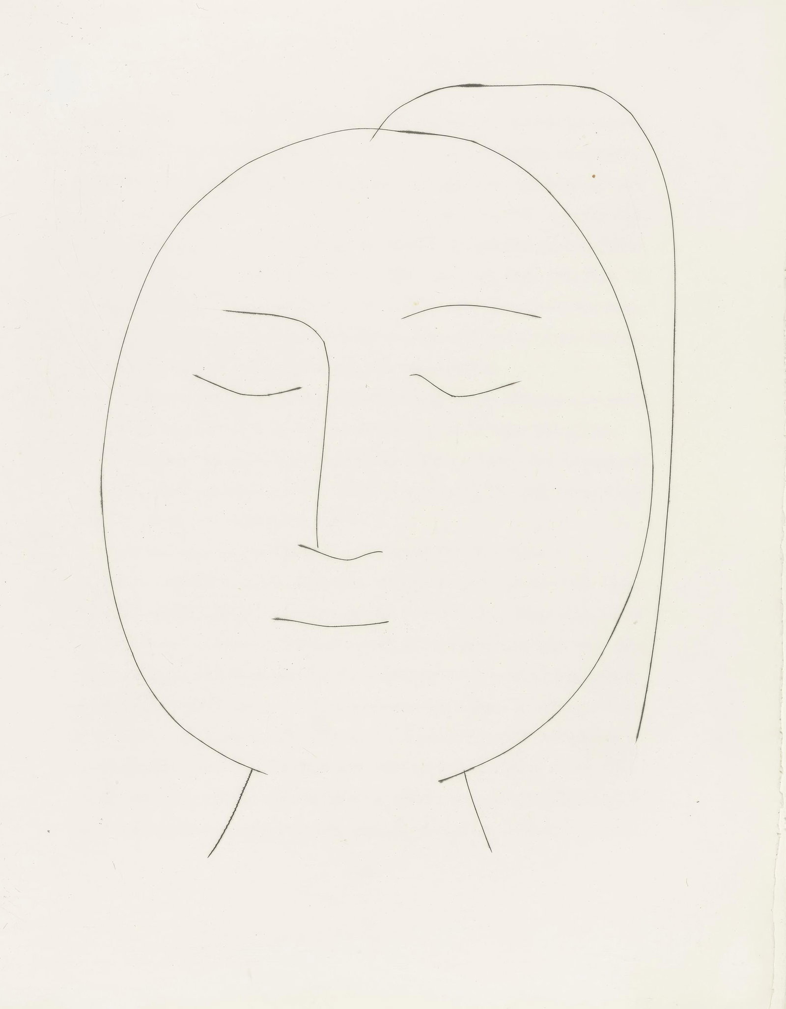 Pablo Picasso, Untitled, from Carmen, Limited Edition Engraving, 1949: This exquisite engraving by Pablo Picasso (1881-1973), titled Sans titre (Untitled), from the folio Picasso, Carmen (Picasso, Carmen), originates from the 1949 edition published by La Bibliotheque