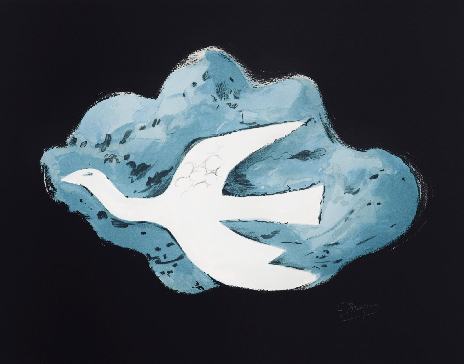 Georges Braque, Composition, Œdipe roi de Sophocle, Limited Edition Lithograph: Lithograph on grand velin d'Arches pur chiffon specialement fabriques paper. Paper size: 17.72 x 22.83 inches. Excellent condition. Inscription: signed in the plate and unnumbered, as issued. Notes: f