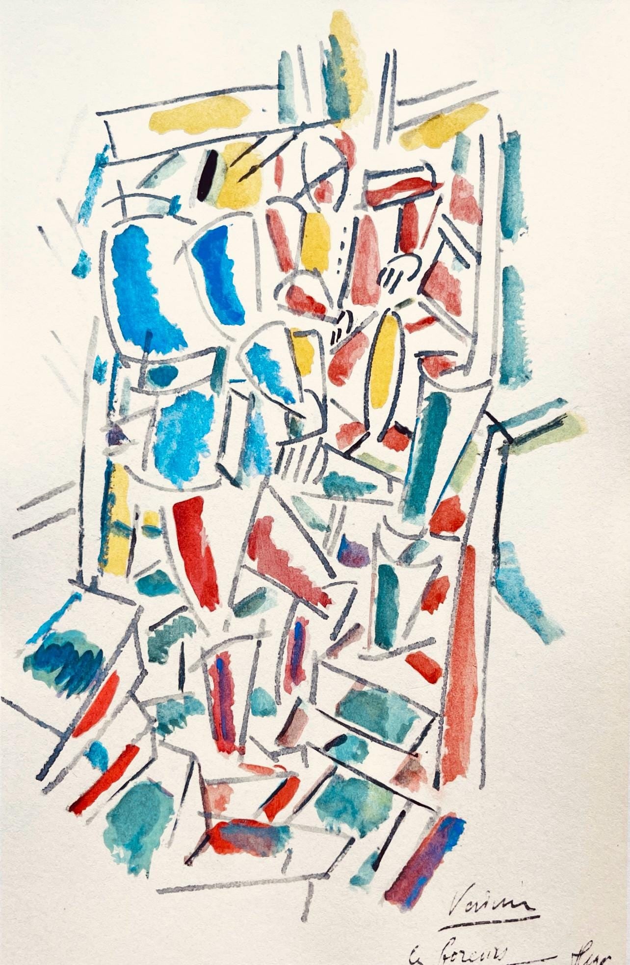 Fernand Leger, Les Foreurs, Dessins de Guerre 1915-16, Limited Edition Lithograph: Lithograph, stencil on velin paper. Paper Size: 10 x 7.75 inches. Inscription: Signed in the plate and unnumbered, as issued. Condition: Very good/excellent, consistent with age. Notes: From the folio