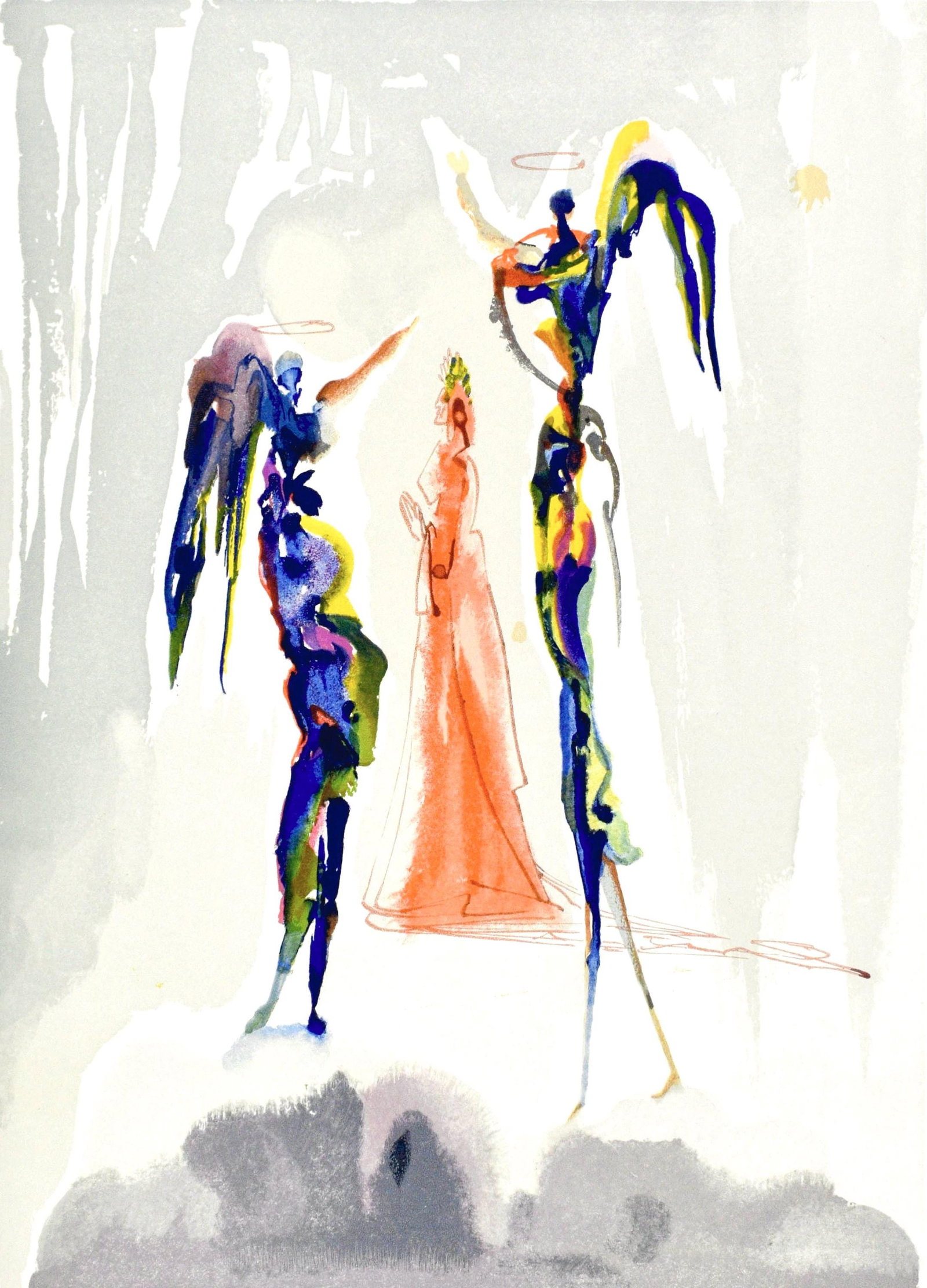 Salvador Dali, Le Paradis XXVII (Michler/Lopsinger 1039-1138; Field 189-200), La Divine Comedie,: Woodcut in colors on velin pur chiffon de Rives paper. Paper size: 13 x 10.375 inches. Inscription: Unsigned and unnumbered, as issued. Catalogue raisonne references: Dali, Salvador, et al. Salvador D