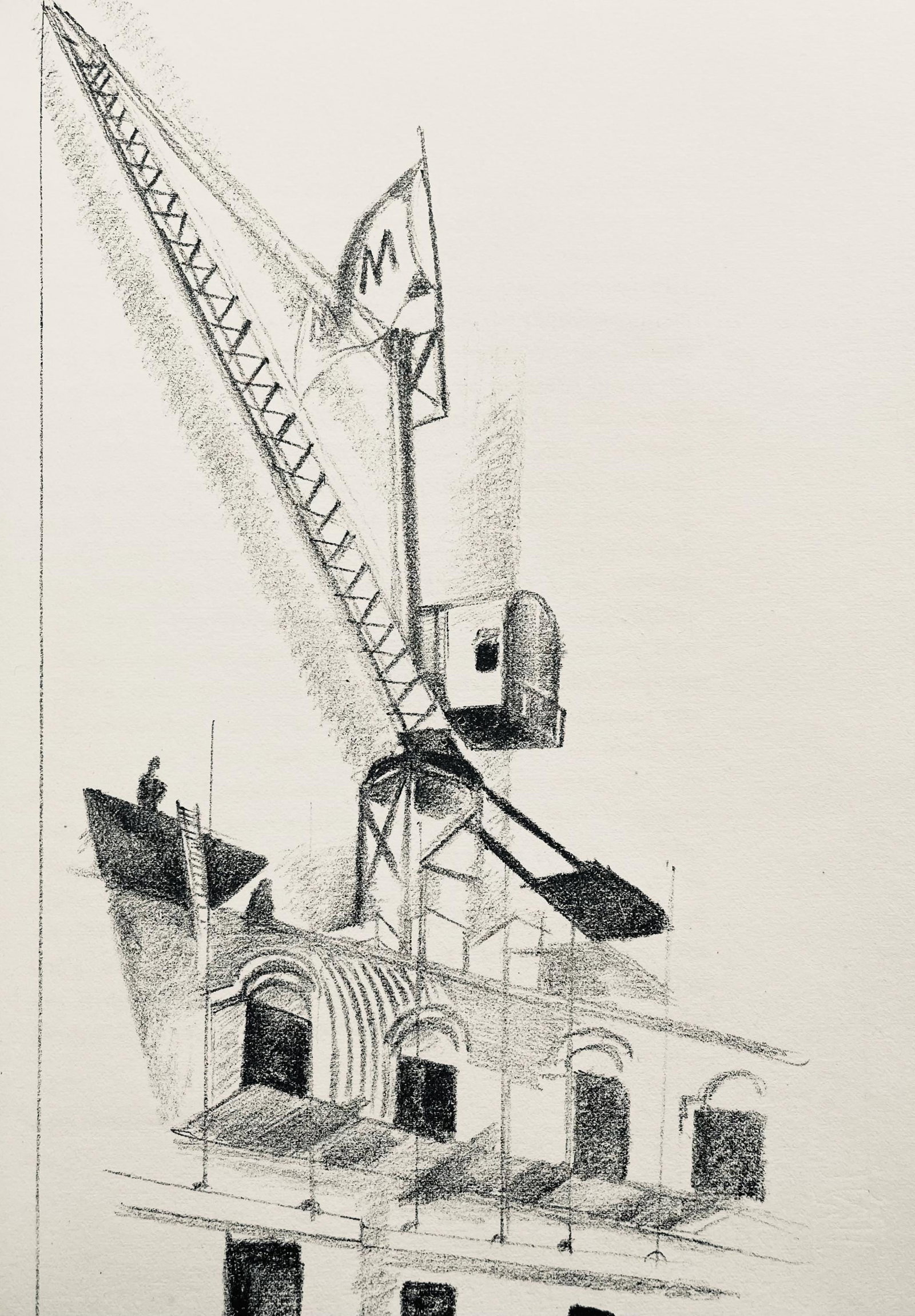 Robert Delaunay, La grue (Habasque 720-728), Allo! Paris!, Limited Edition Lithograph: Lithograph on velin d'Arches paper. Paper Size: 11 x 9 inches. Excellent condition. Inscription: Unsigned and unnumbered, as issued. Notes: From the volume, Allo! Paris!, 1926. Published by Editions d