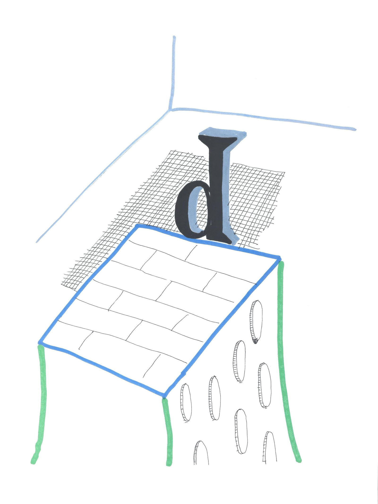 David Hockney, Letter D, from Hockney's Alphabet, Limited Edition Lithograph, 1991 (1 of 4)