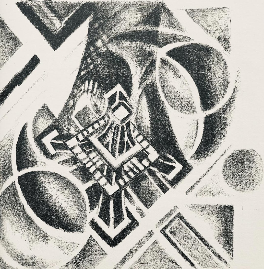 Robert Delaunay, Vue aerienne de la Tour (Habasque 720-728), Allo! Paris!, Limited Edition (1 of 4)