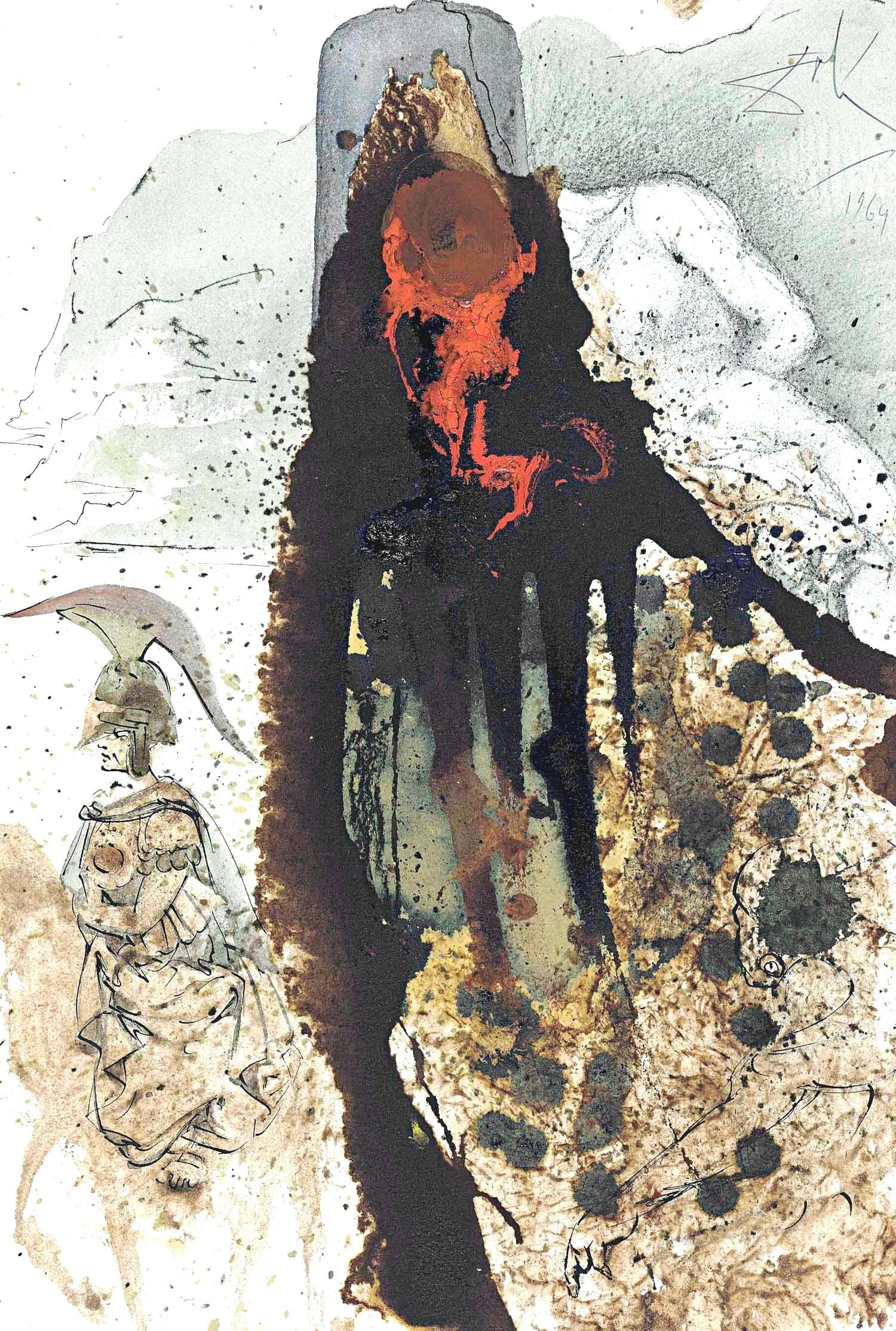 Salvador Dali, Composition (Michler/Lopsinger 1600; Field 69-3), Biblia Sacra, Limited Edition: Lithograph in colors on velin Fabriano charta ex meris pannis "ab alveo" manu fabricata, perlucidis figuris intexta paper. Paper size: 19 x 13.75 inches. Inscription: Signed in the plate and unnumbere