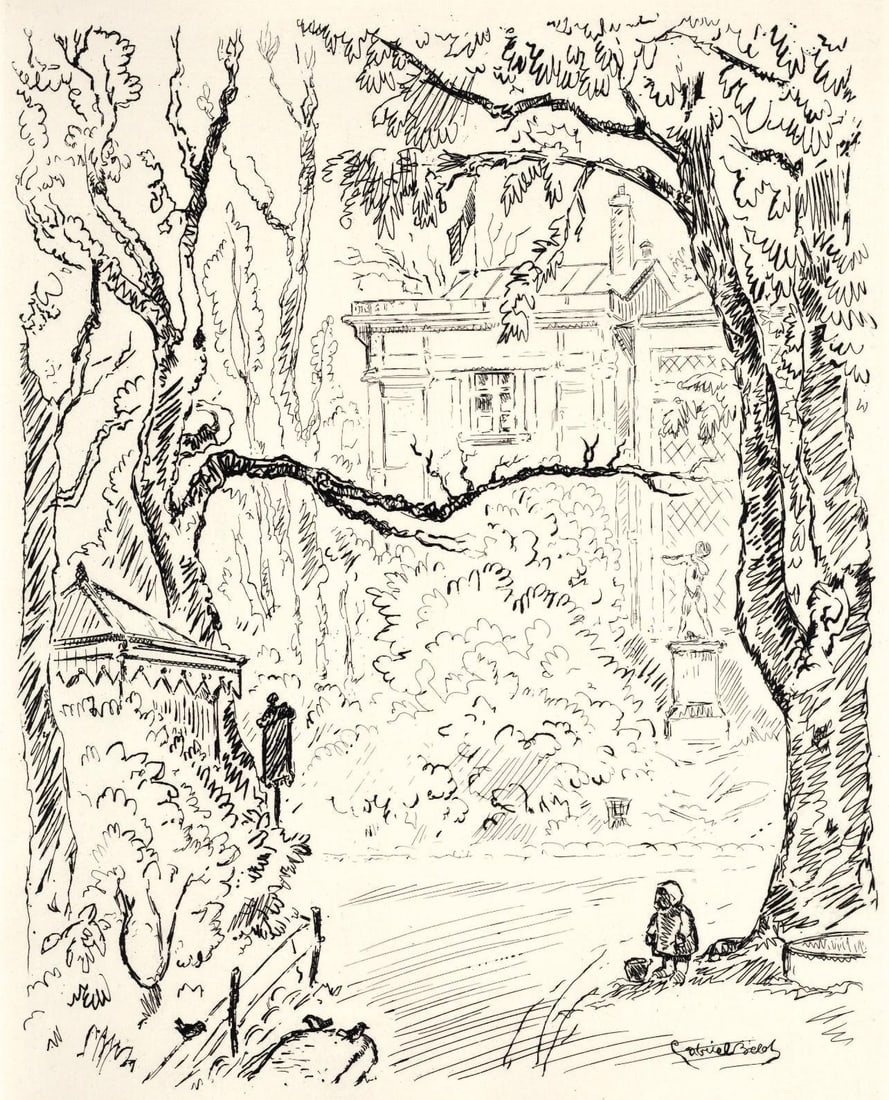 Gabriel Belot, Les Musees, A La gloire a Paris, Limited Edition Etching: Etching on velin Canson et Montgolfier paper. Unsigned and unnumbered. Paper Size: 13.5 x 10.5 inches. Excellent condition. Notes: From the folio, A La gloire a Paris, 1937. Published by L'Imprimerie