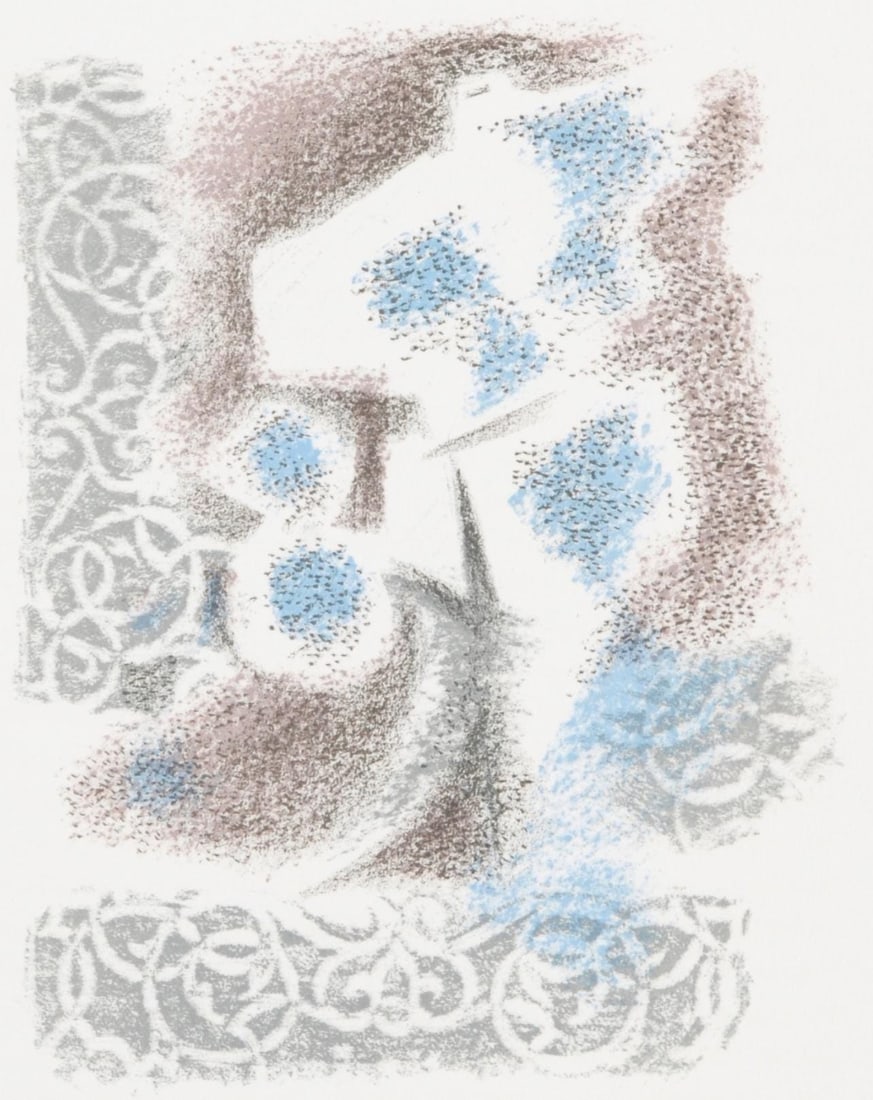 Andre Masson, Composition (Cramer 97), Une Etoile de Craie, Limited Edition Lithograph: Lithograph on velin d'Arches paper. Paper size: 14 x 10.875 inches. Excellent condition. Inscription: unsigned and unnumbered, as issued. Notes: From the folio, Une Etoile de Craie, seize lithographie