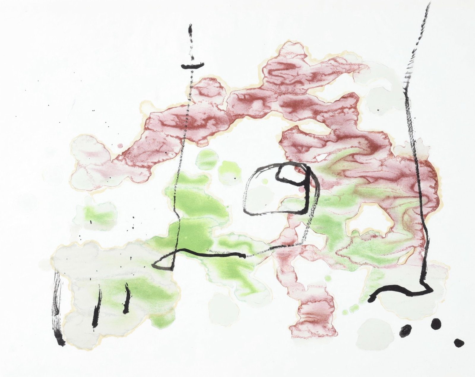 Joan Miro, Untitled, from Trace on the Water, Limited Edition Lithograph, 1963: This exquisite lithograph by Joan Miro (1893-1983), titled Sans titre (Untitled), from the album Trace sur l'eau (Trace on the Water), originates from the 1963 edition published by Maeght Editeur, Par