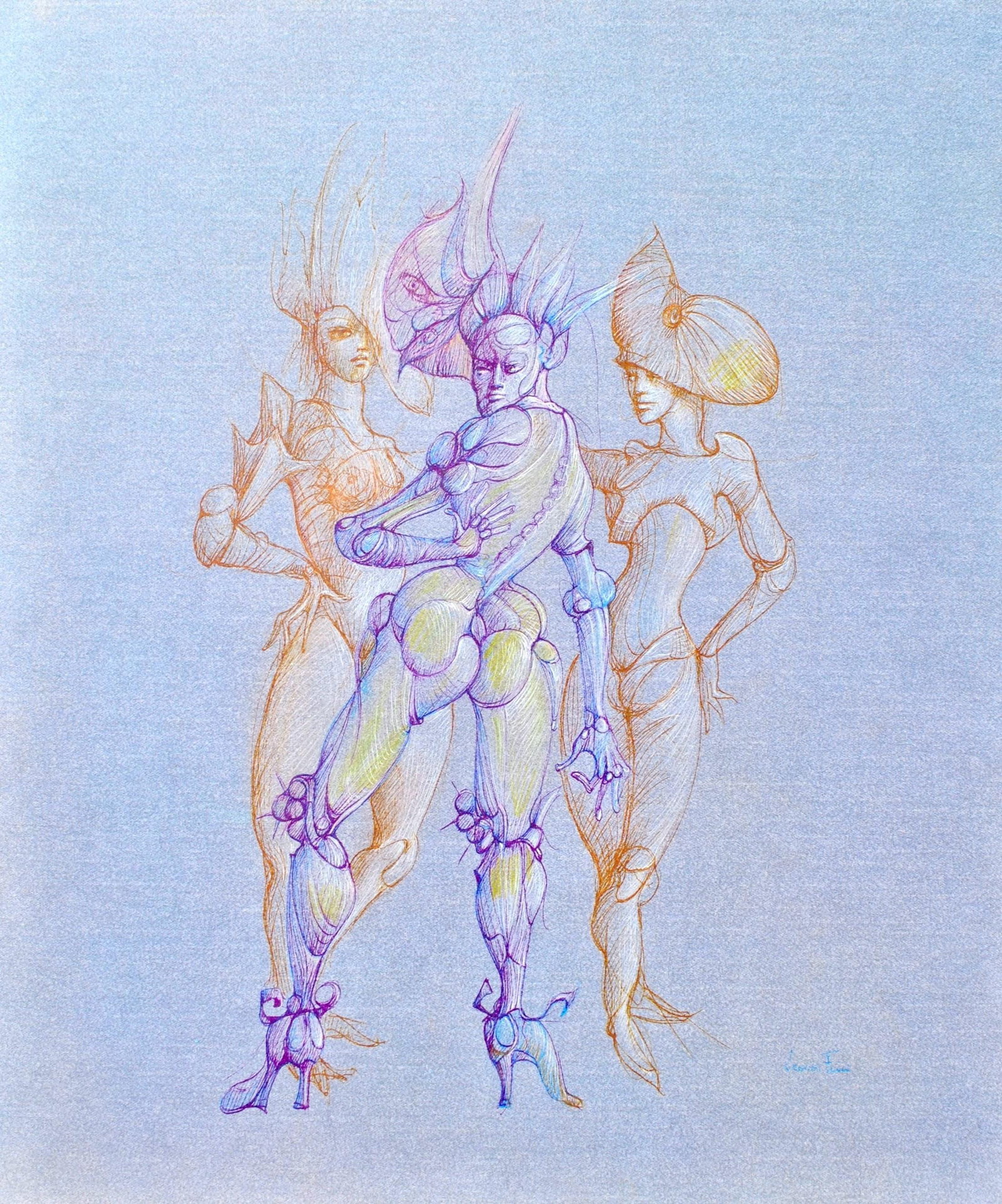 Leonor Fini, Composition, Fruits de la Passion, XXe siecle, Limited Edition Heliogravure: Heliogravure on velin de Rives pur chiffon paper, manufactured by Les papeteries de Rives, Voiron, France. Paper Size: 16.93 x 14.17 inches. Inscription: Signed in the plate and unnumbered, as issued.