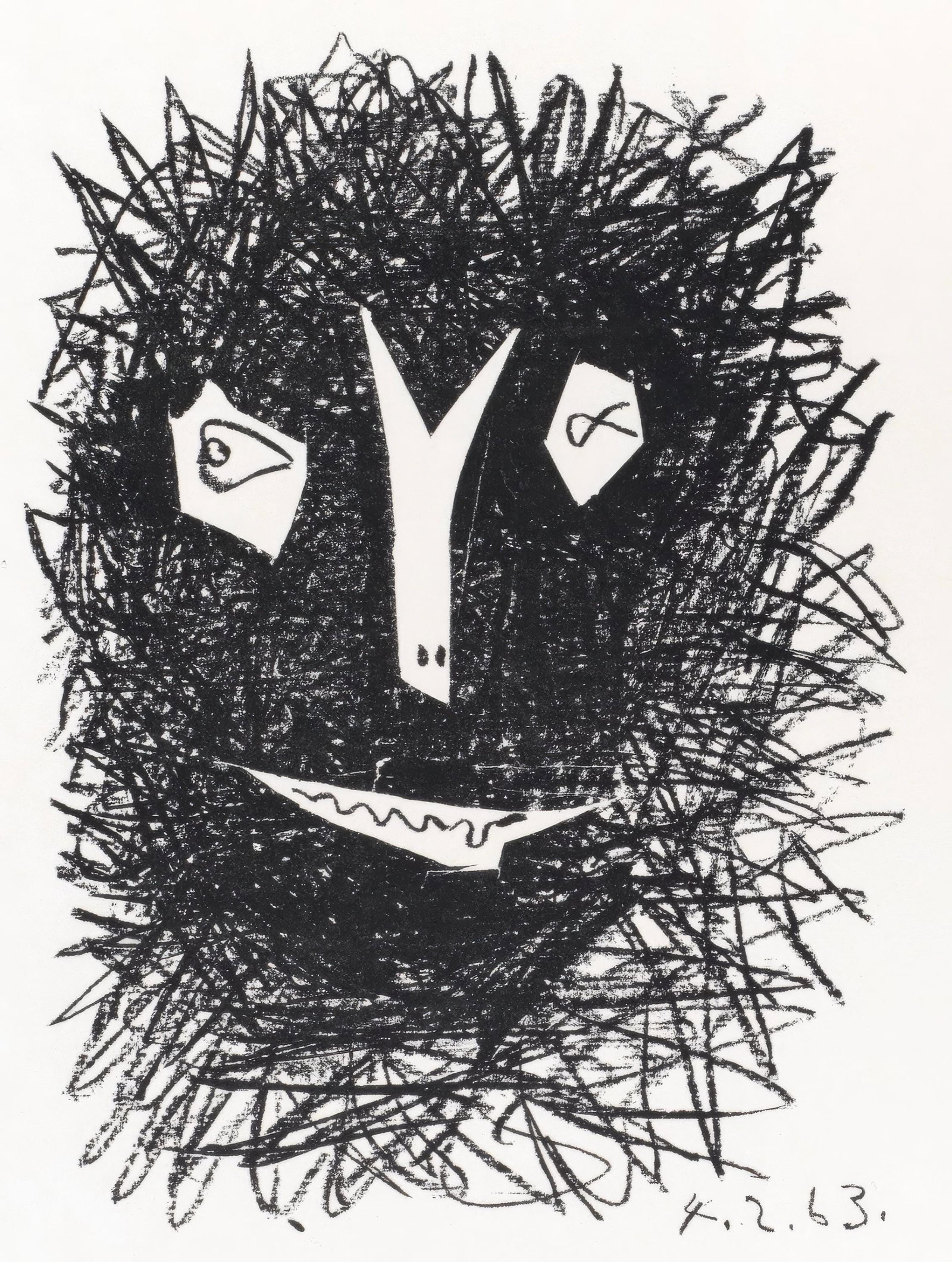 Pablo Picasso, Mask, from Picasso Lithographe IV, 1956-1963, Limited Edition Lithograph, 1964 (1 of 4)