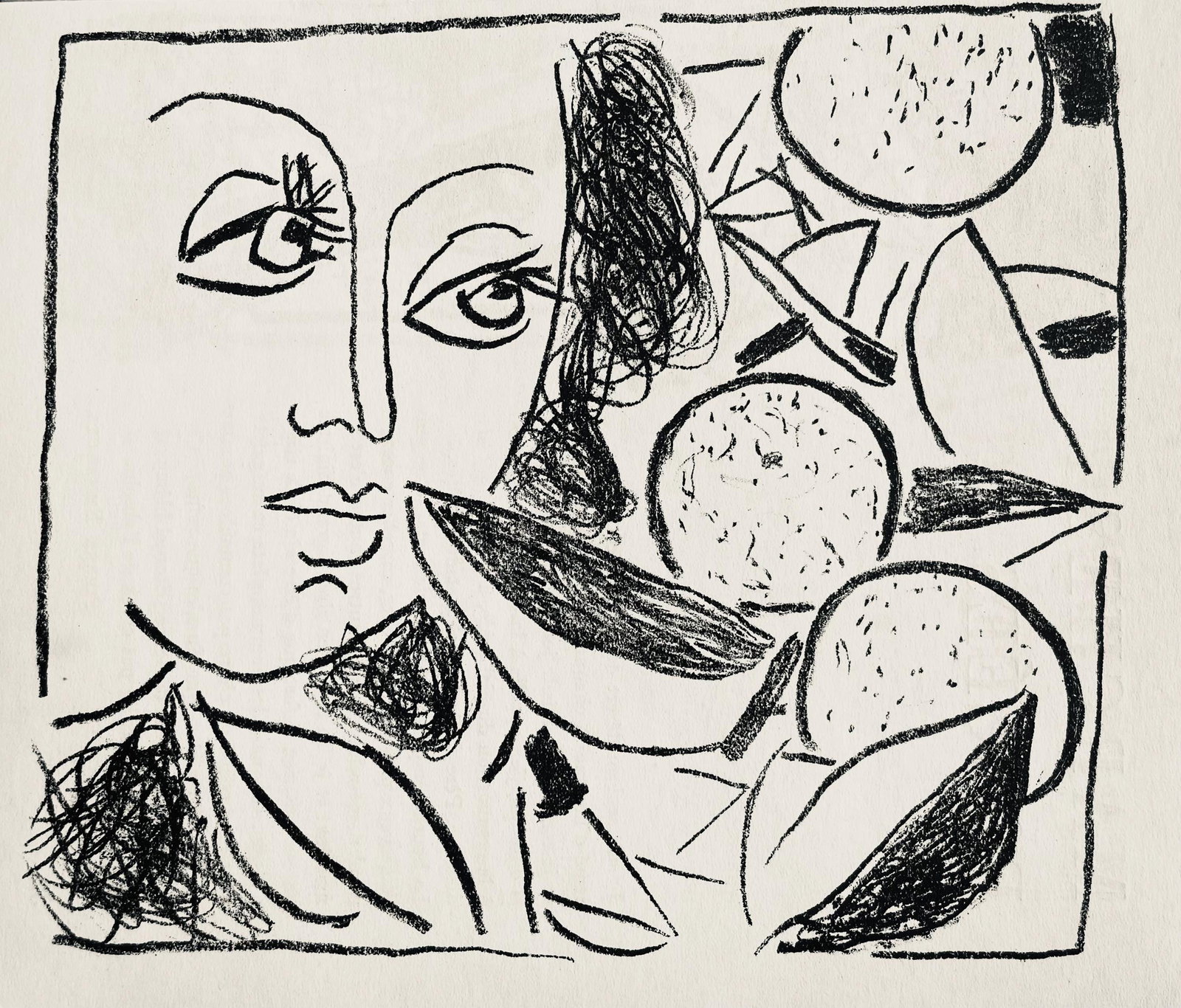 Andre Marchand, Composition, pierre a feu provence noire, Limited Edition Lithograph (1 of 4)