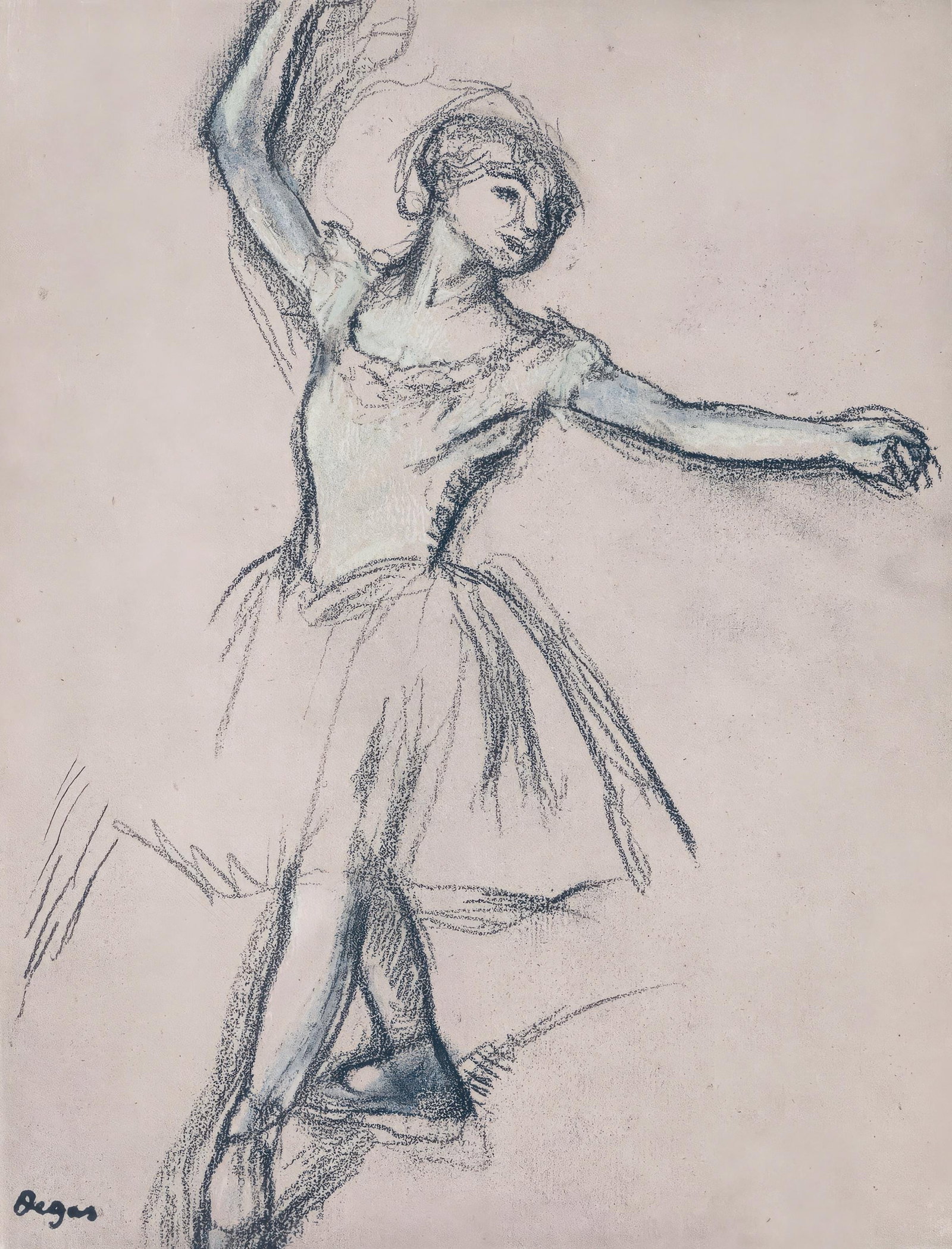 Edgar Degas, Dancer, from Dance Drawings, Limited Edition Engraving, 1936: This exquisite engraving by Edgar Degas (1834-1917), titled Danseuse (Dancer), originates from the celebrated album Degas Danse dessin (Degas Dance Drawings), published by Ambroise Vollard, Paris, and