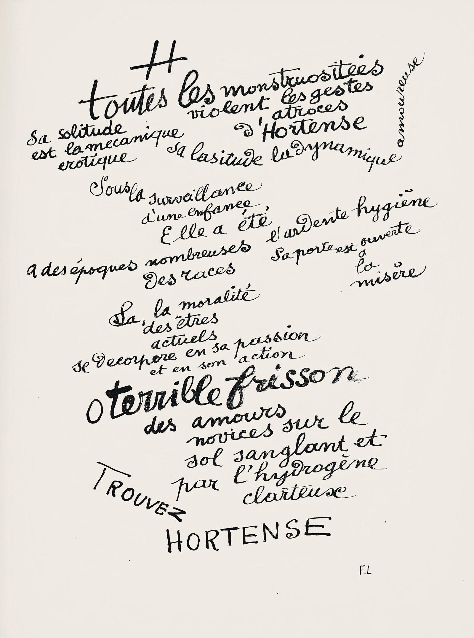 Fernand Leger, Composition (Saphire 24-38), Les Illuminations, Limited Edition Lithograph: Lithograph on papier velin teinte, fait a la main paper. Paper size: 13 x 9.75 inches. Excellent condition. Inscription: Unsigned and unnumbered, as issued. Notes: From the folio, Les Illuminations, 1