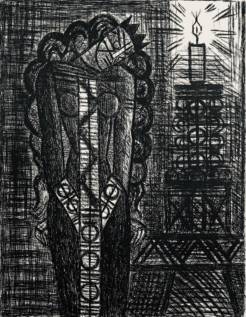 Marcel Gromaire, Folie De La Reine, Scene XIX, Shakespeare, Macbeth, Eaux-fortes de Gromaire, (1 of 4)