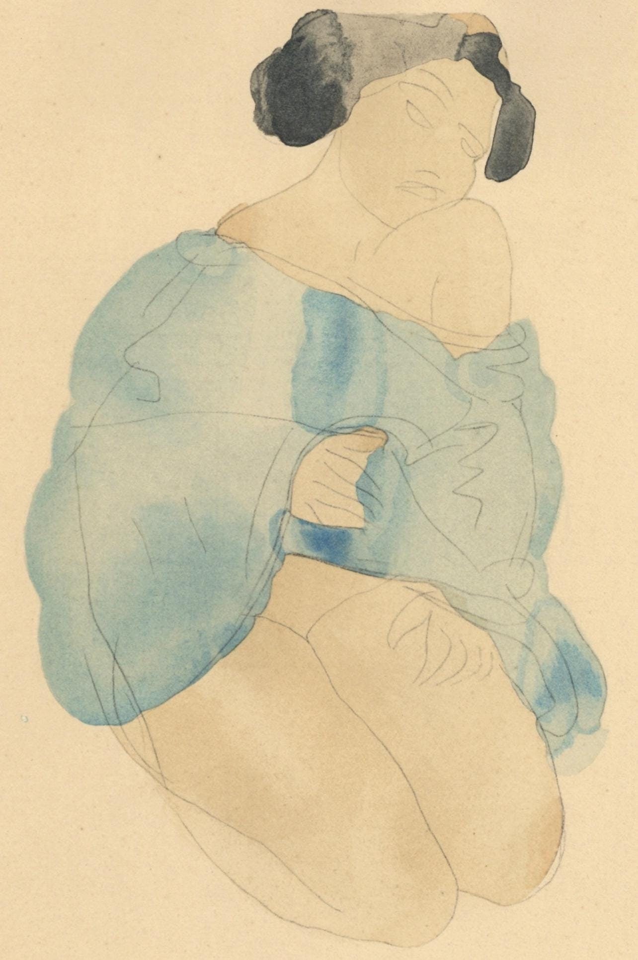 Auguste Rodin, Composition, La Varende, Rodin, Limited Edition Lithograph: Lithograph and stencil on velin pur fil paper. Paper size: 15.75 x 11.5 inches. Excellent condition. Unsigned and unnumbered, as issued. Notes: From the folio, La Varende, Rodin, 1944. Published by