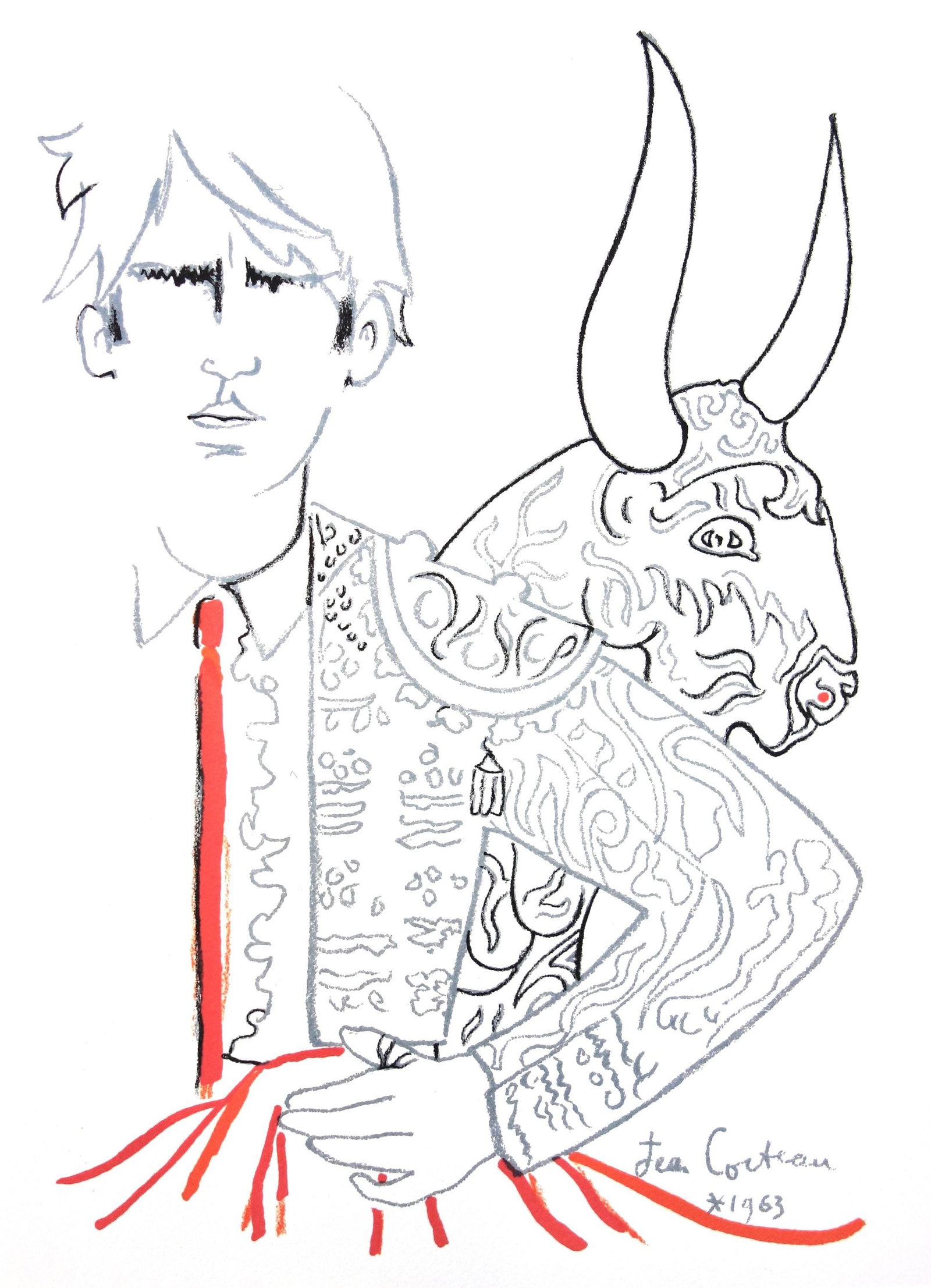 Jean Cocteau, L'habit de lumiere, Taureaux, Lithographies de Jean Cocteau, Limited Edition (1 of 4)