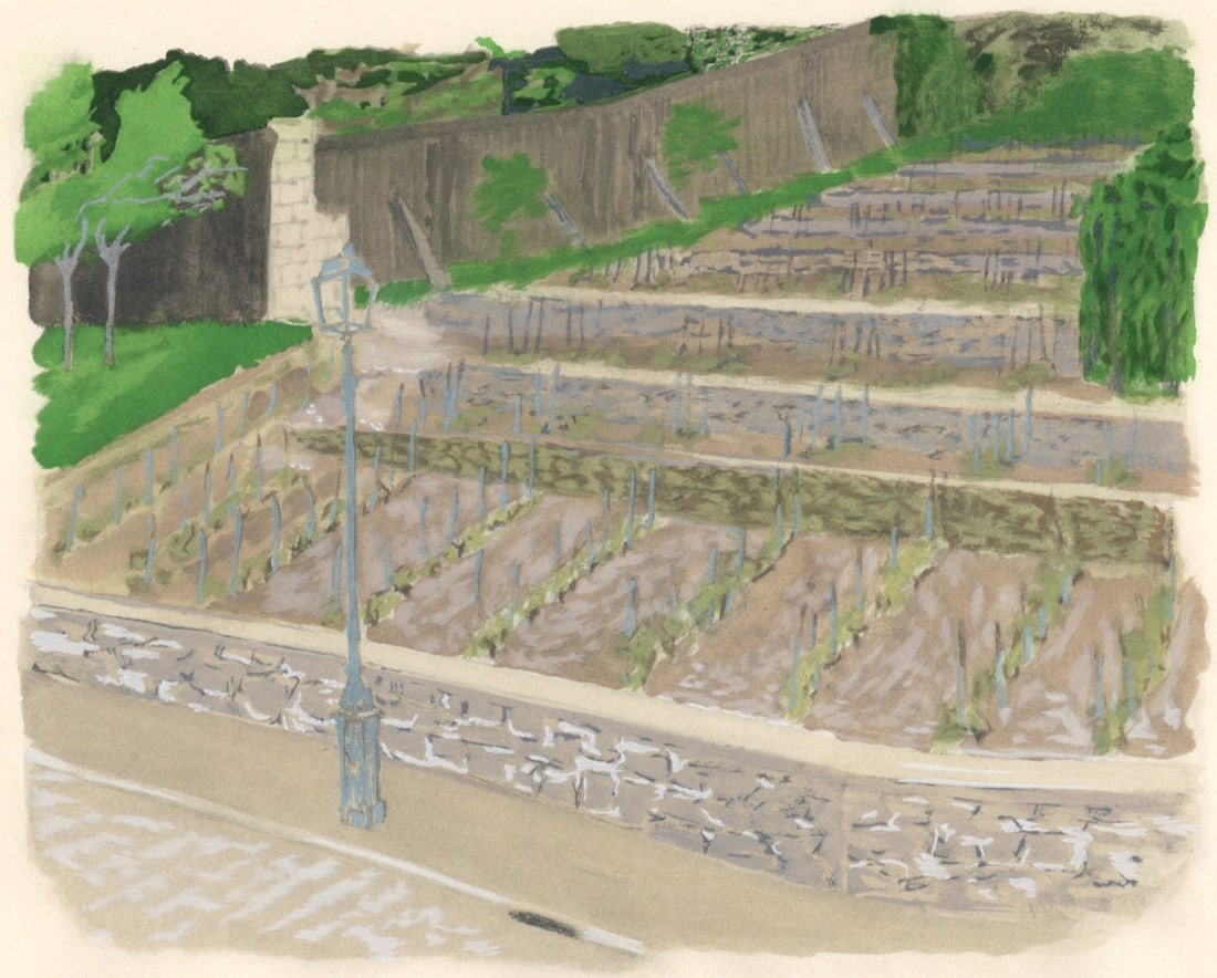 Maurice Brianchon, La Vigne de Paris, Vins, Fleurs et Flammes, Limited Edition Lithograph (1 of 4)