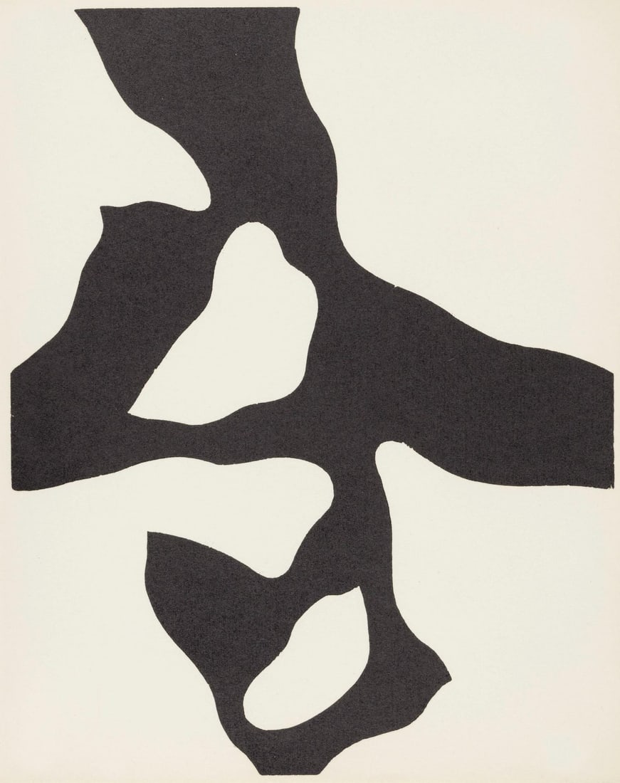 Hans Jean Arp, Composition (Arntz 148-175; Hagenbach A 25; Bolliger 54), Dreams and Projects,: Woodcut on velin d'Arches paper. Paper size: 11.25 x 8.875 inches. Excellent condition. Inscription: Unsigned and unnumbered, as issued. Notes: From the folio, Jean Arp, Dreams and Projects, 1951-1952