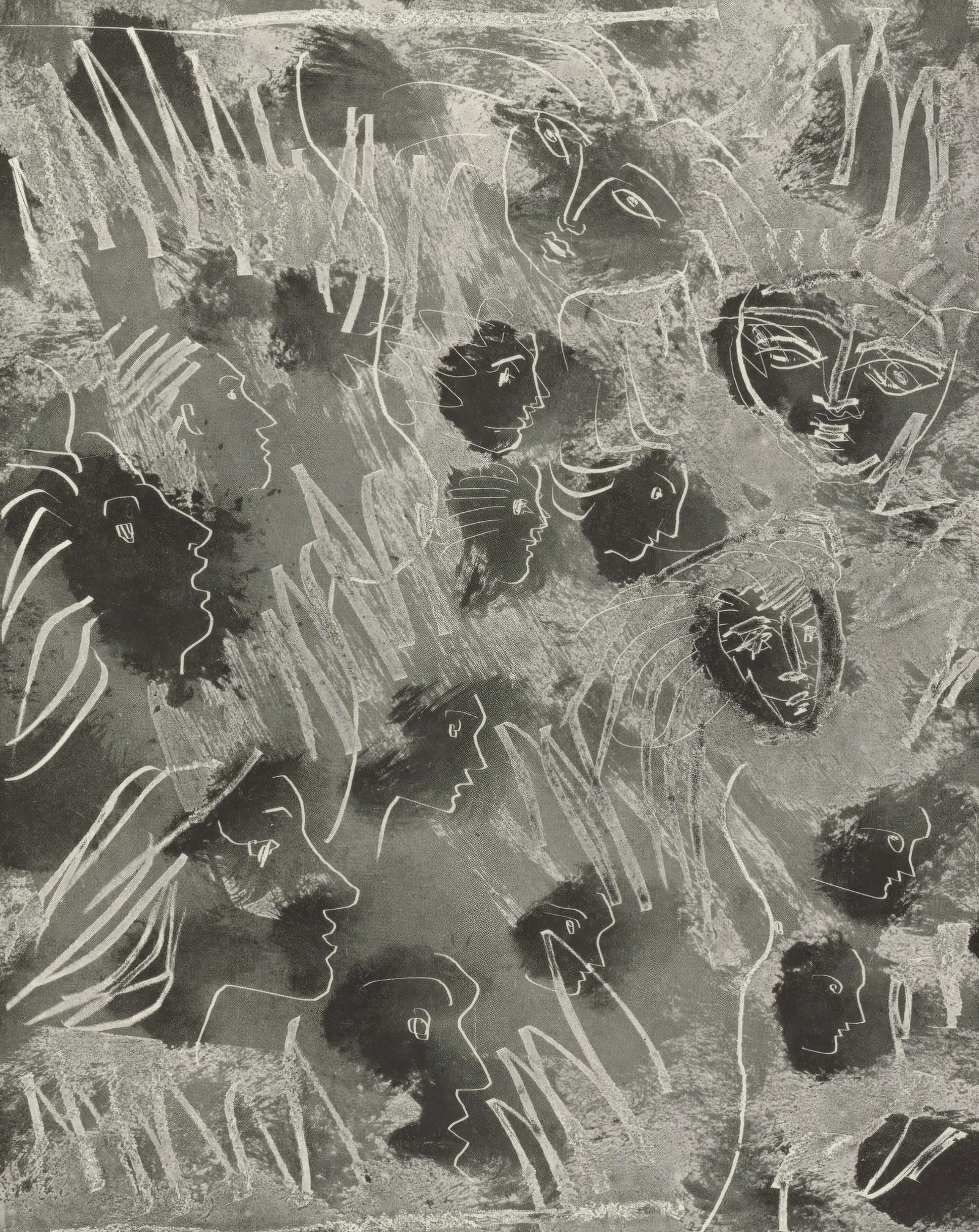 Pablo Picasso, Faces, from The Honeysuckle, Limited Edition Zincograph, 1943: This exquisite zincograph by Pablo Picasso (1881-1973), titled Visages (Faces), from the album Le Chevre-Feuille (The Honeysuckle), originates from the 1943 edition published by Robert-J. Godet, Edite