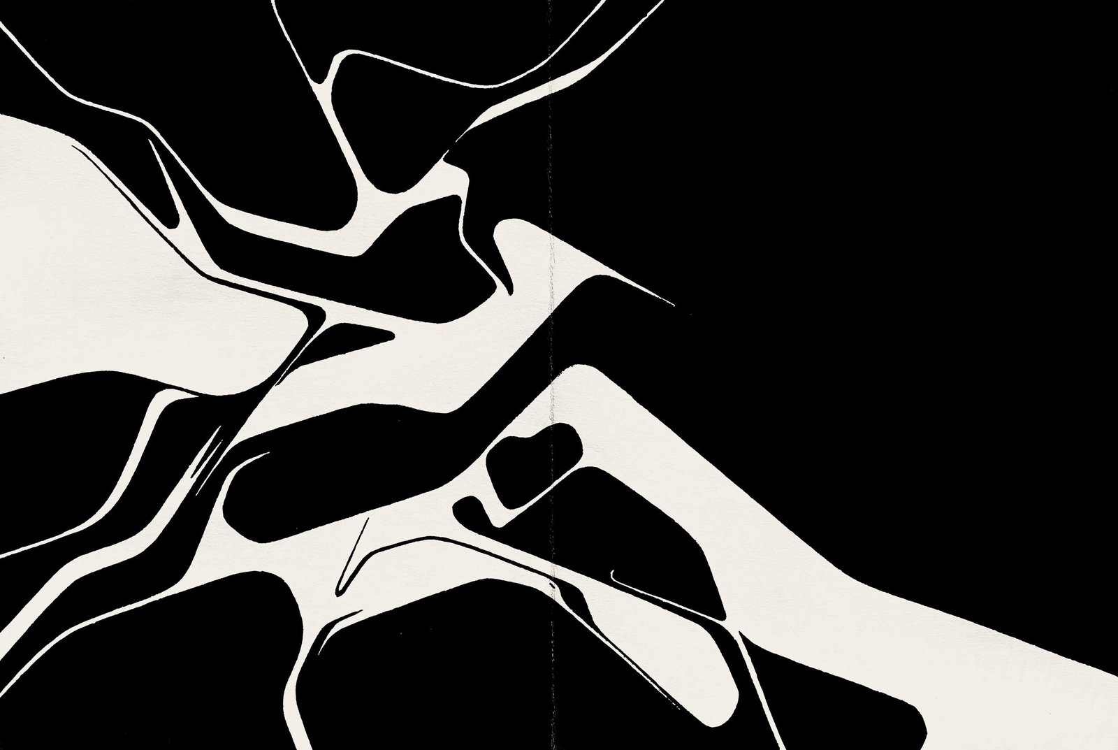 Pablo Palazuelo, Composition, Derriere le miroir, Limited Edition Lithograph: Lithograph on velin paper. Paper size: 15 x 22 inches. Excellent condition, with centerfold, as issued. Inscription: Unsigned and unnumbered, as issued. Notes: From Derriere le miroir, Hommage a Aime