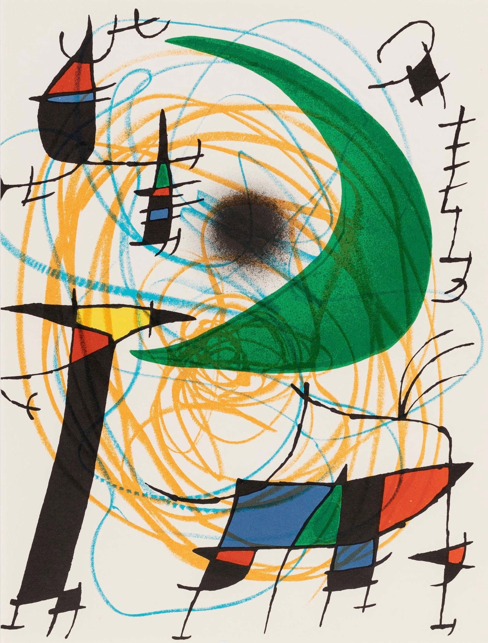 Joan Miro, Composition, (Cramer 160; Mourlot 861), Joan Miro Lithographs, Limited Edition Lithograph (1 of 4)
