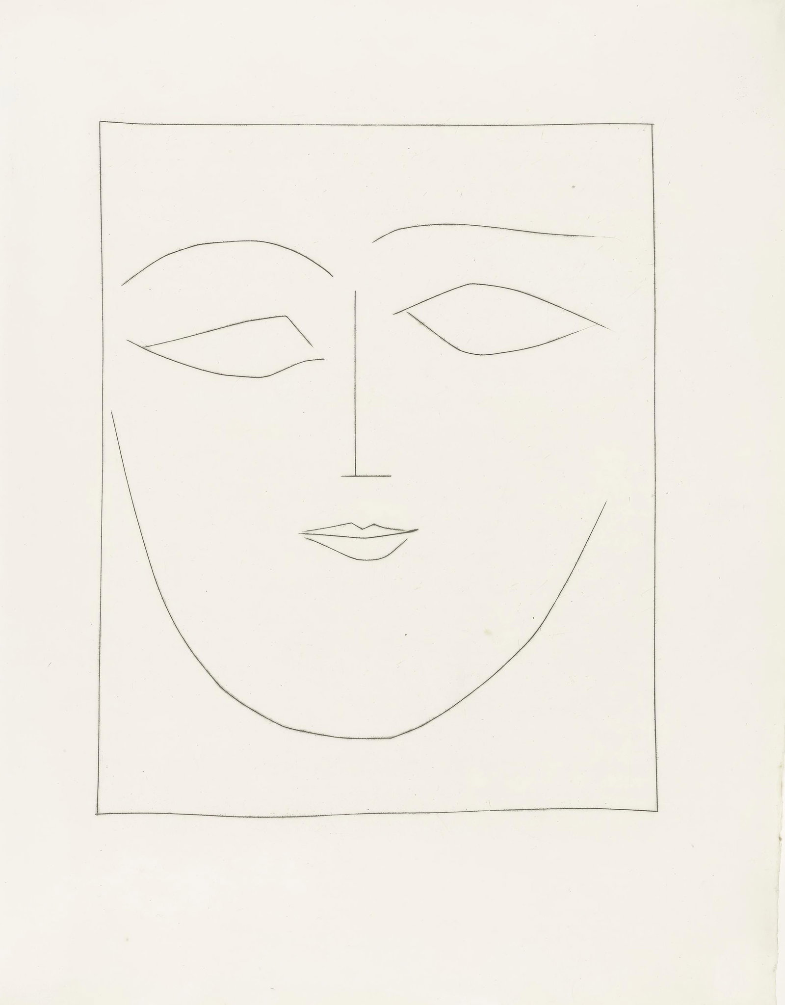 Pablo Picasso, Untitled, from Carmen, Limited Edition Engraving, 1949: This exquisite engraving by Pablo Picasso (1881-1973), titled Sans titre (Untitled), from the folio Picasso, Carmen (Picasso, Carmen), originates from the 1949 edition published by La Bibliotheque Fra