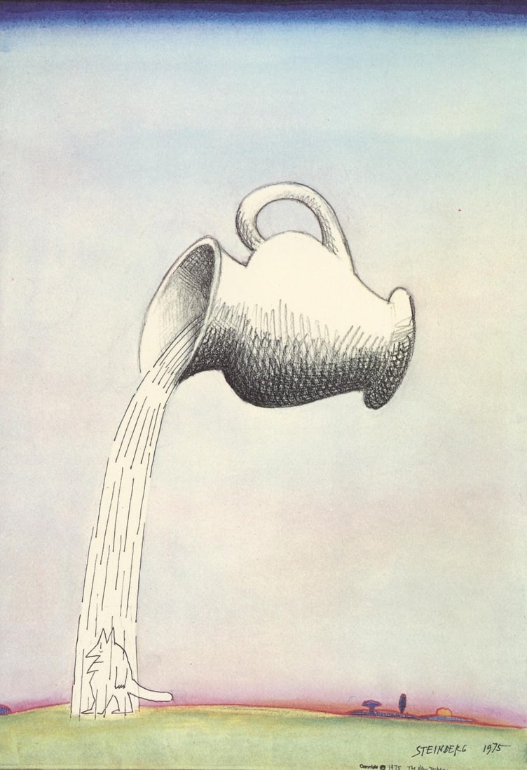 Saul Steinberg, Composition, Derriere le miroir, Limited Edition Lithograph: Lithograph on velin paper. Paper Size: 15 x 11 inches. Excellent condition. Inscription: Unsigned and unnumbered, as issued. Notes: From Derriere le miroir, N deg 224, 1977. Published by Aime Maeght,