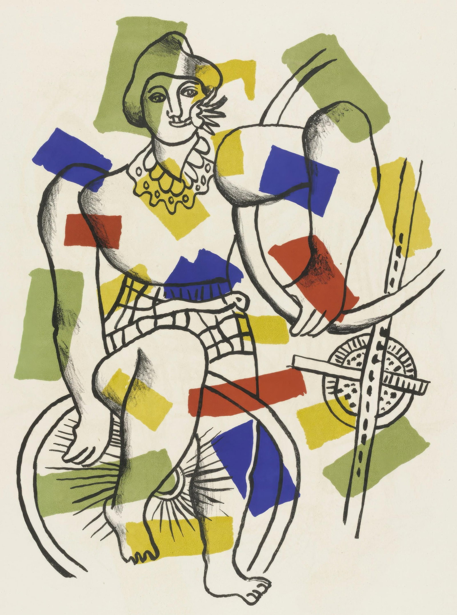 Fernand Leger, Untitled, from Circus, Limited Edition Lithograph, 1950: This exquisite lithograph by Fernand Leger (1881-1955), titled Sans titre (Untitled), from the album Cirque, Lithographies Originales (Circus, Original Lithographs), originates from the 1950 edition