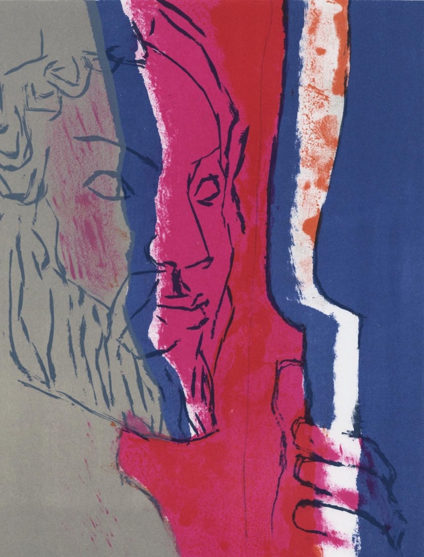 Paul Guiramand, Composition, L'Odyssee, Limited Edition Lithograph: Lithograph on velin sirene des papeteries Arjomari paper. Paper size: 12 x 9.25 inches. Excellent condition. Inscription: Unsigned and unnumbered, as issued. Notes: From the folio, L'Odyssee, 1969. Pu