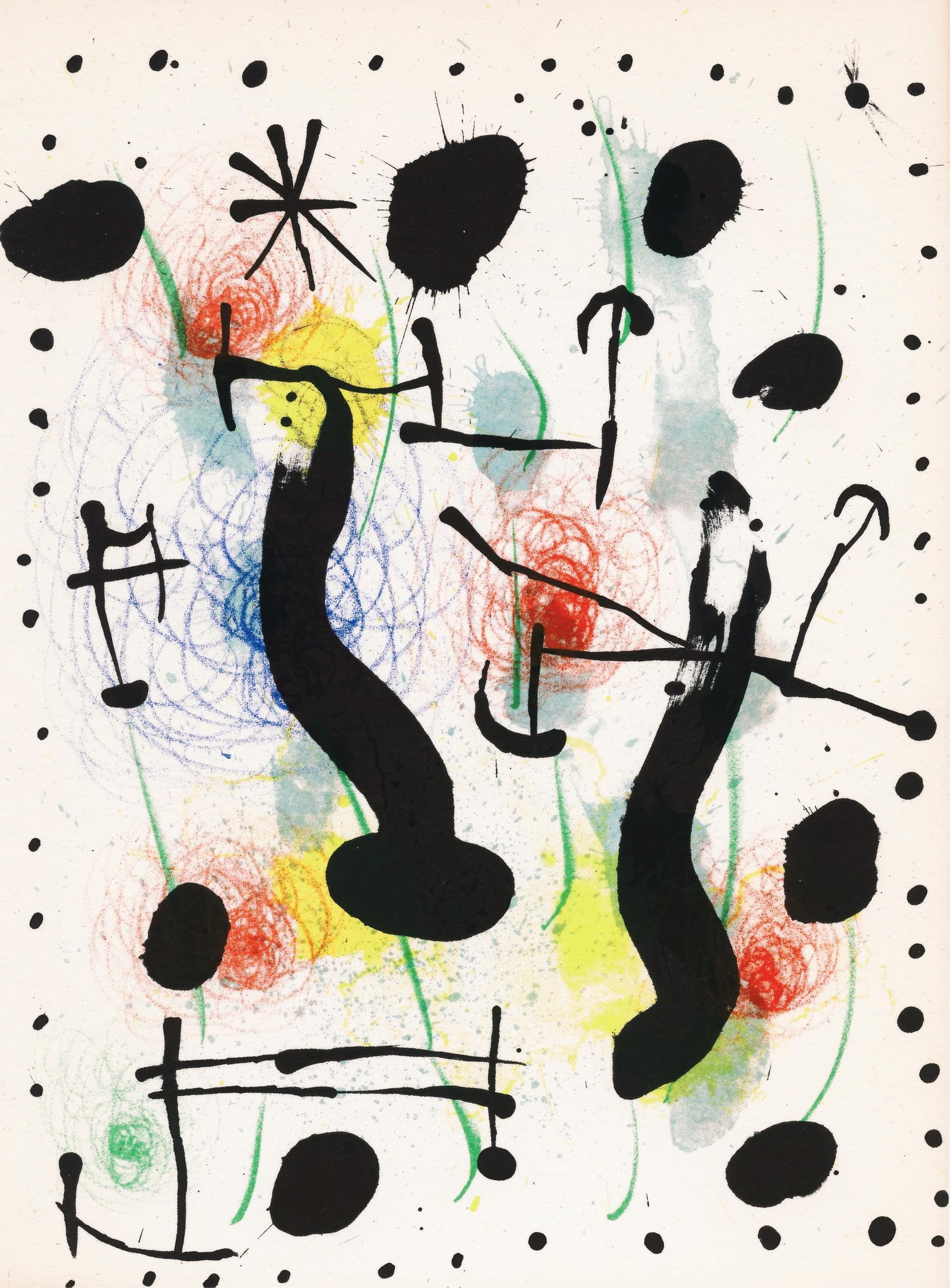 Joan Miro, The Boar's Ring, from Derriere le miroir, Maeght Editeur, Limited Edition Lithograph,: This exquisite lithograph by Joan Miro (1893-1983), titled La Bague du sanglier (The Boar's Ring), from the album Lithographies et eaux-fortes originales, livres illustres originaux, affiches, Derrier
