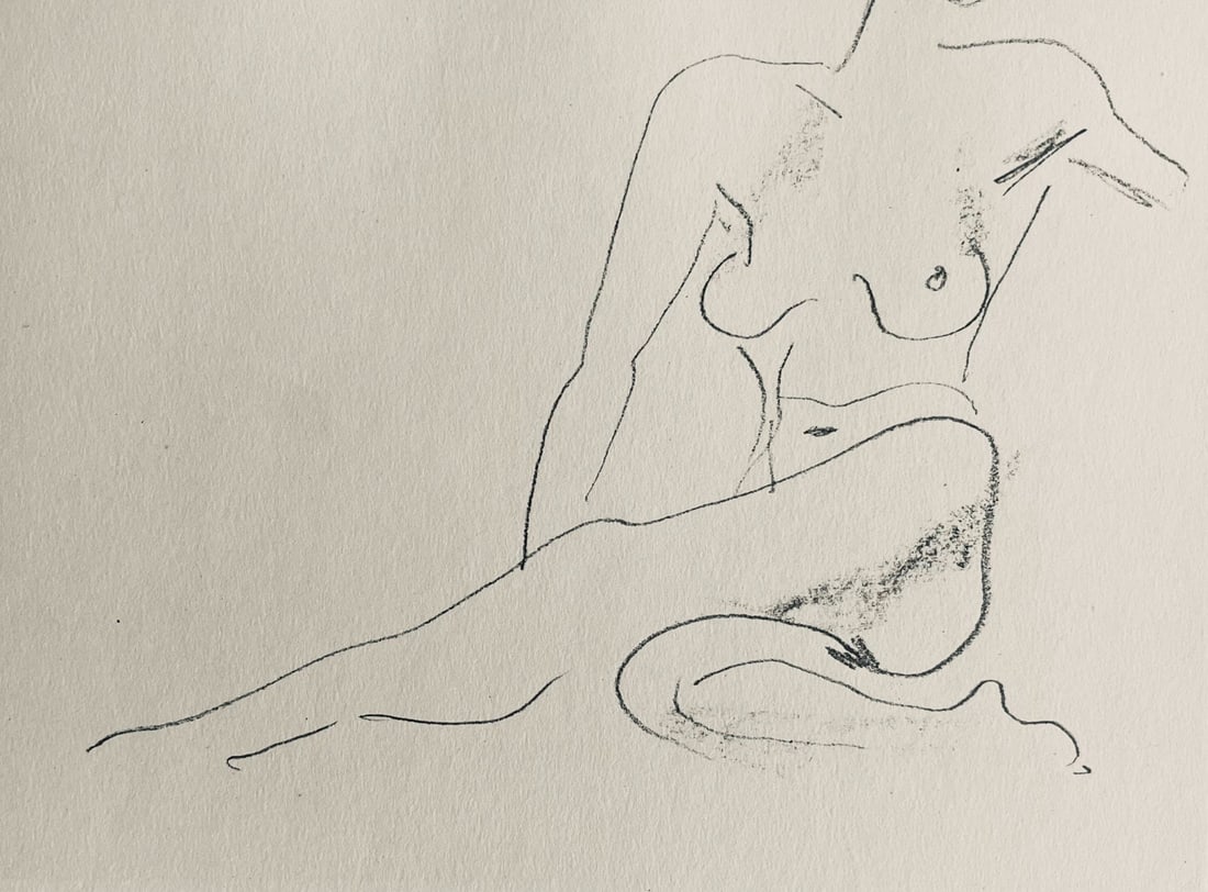 Henri Matisse, Composition (Dutel 3), Dessins de Henri-Matisse, Limited Edition Lithograph: Lithograph on velin Lafuma paper. Unsigned and unnumbered. Paper Size: 10 x 8 inches. Excellent condition. Notes: From the album, Dessins de Henri-Matisse, 1925. Published by Editions des Quatre Chemi