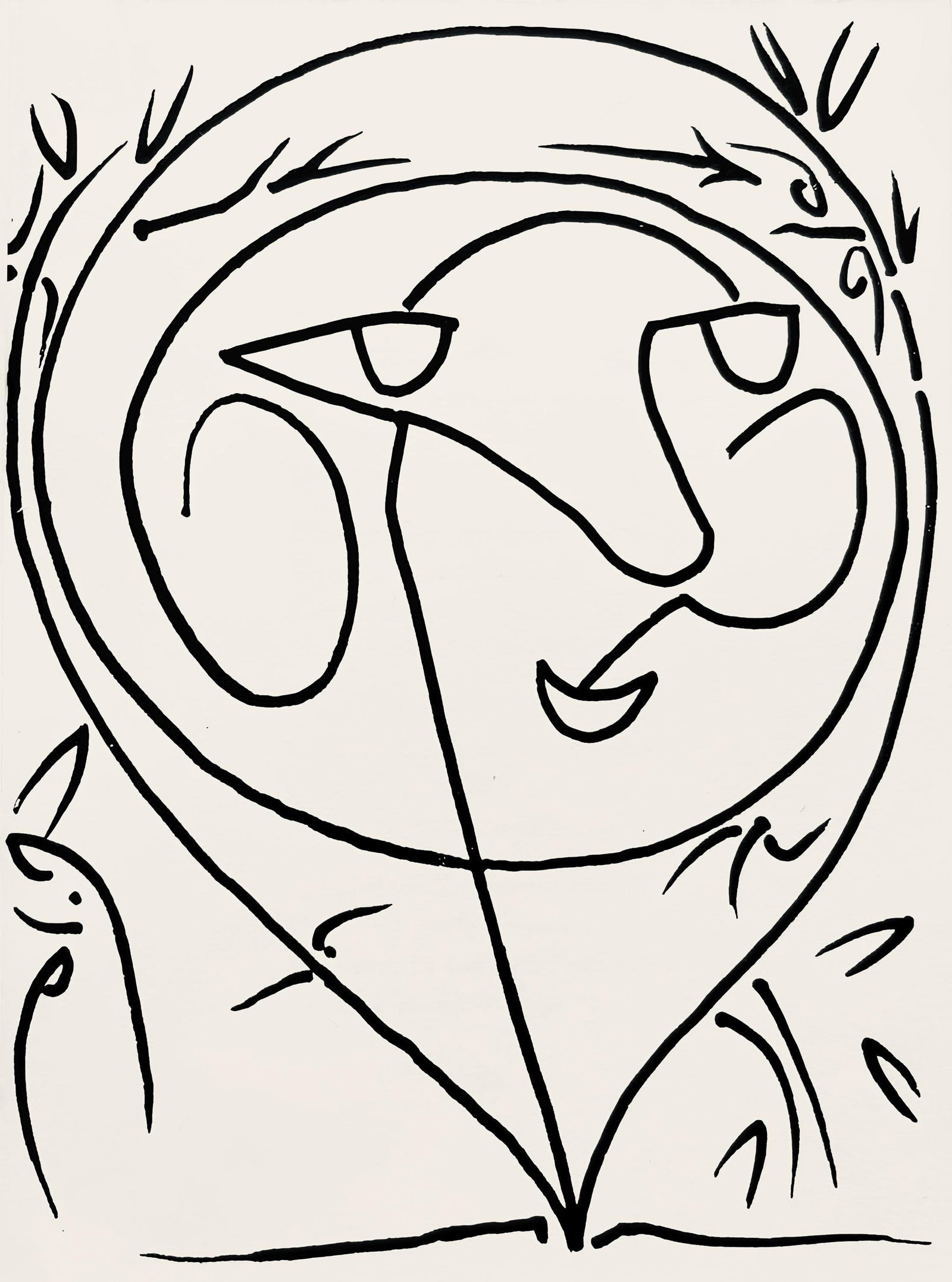 Francoise Gilot, Composition, Pouvoir tout dire, poemes, illustres par Francoise Gilot, Limited: Lithograph on velin d'Arches paper. Paper Size: 7.5 x 5.5 inches. Excellent condition. Inscription: Unsigned and unnumbered, as issued. Notes: From the album, Pouvoir tout dire, poemes, illustres par