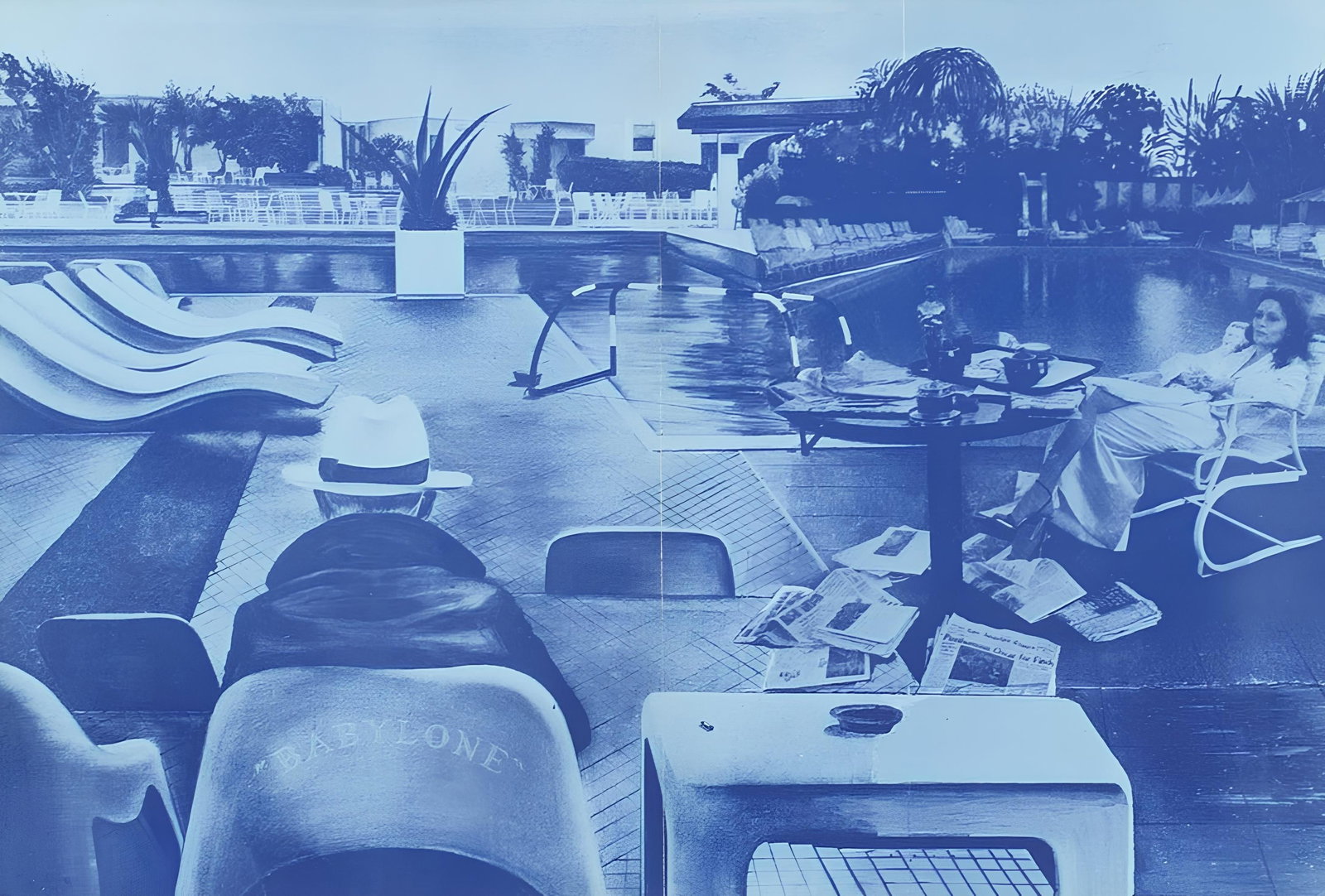 Jacques Monory, Composition, Derriere le miroir, Limited Edition Lithograph: Lithograph on velin paper. Paper size: 15 x 22 inches. Excellent condition, with centerfold, as issued. Inscription: Unsigned and unnumbered, as issued. Good condition. Notes: From Derriere le