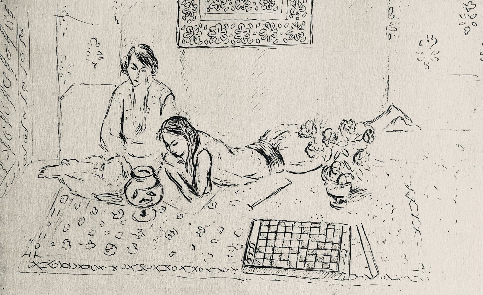 Henri Matisse, Composition (Dutel 3), Dessins de Henri-Matisse, Limited Edition Lithograph: Lithograph on velin Lafuma paper. Unsigned and unnumbered. Paper Size: 10 x 8 inches. Excellent condition. Notes: From the album, Dessins de Henri-Matisse, 1925. Published by Editions des Quatre Chemi